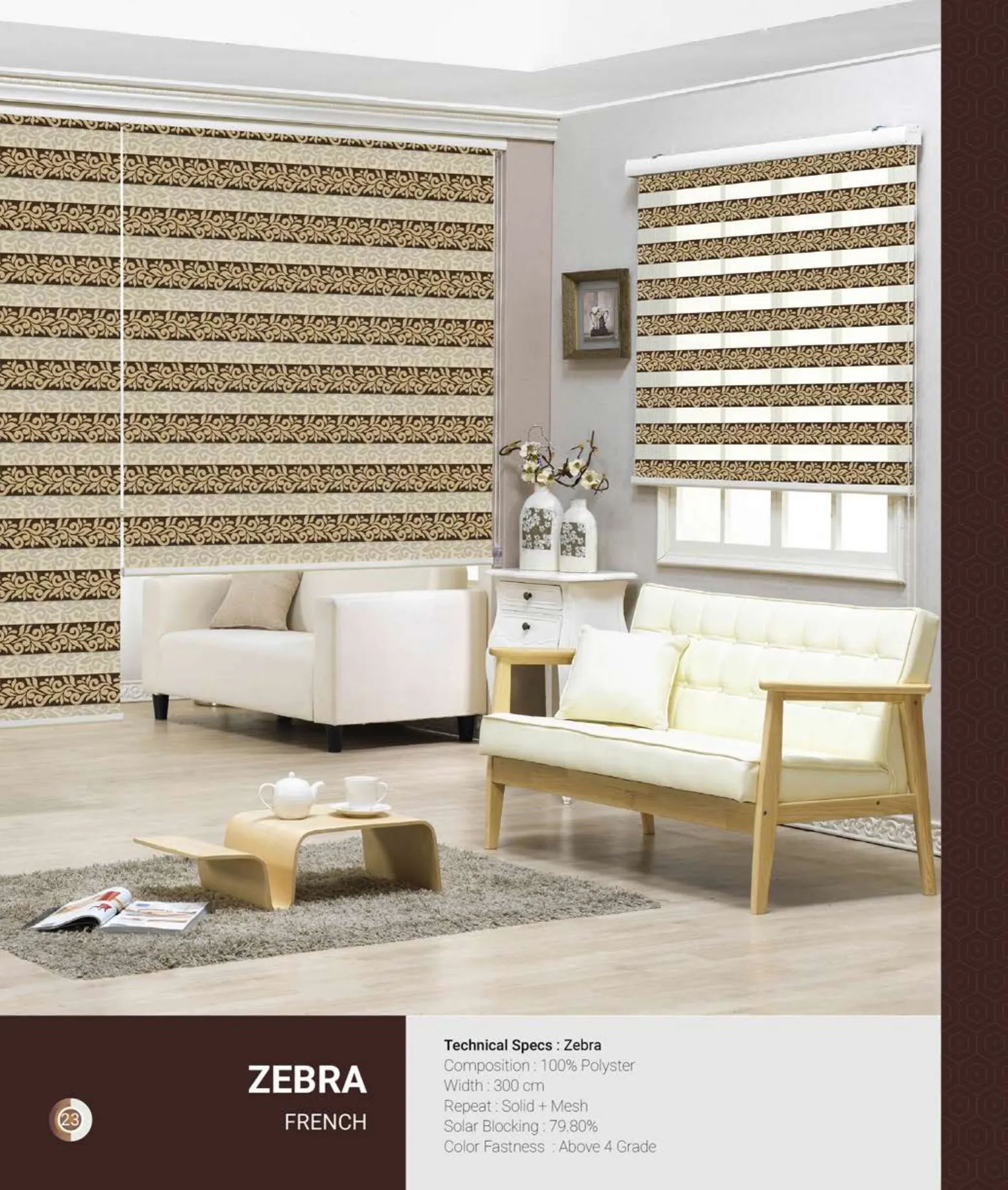 French Johnson Zebra Blind