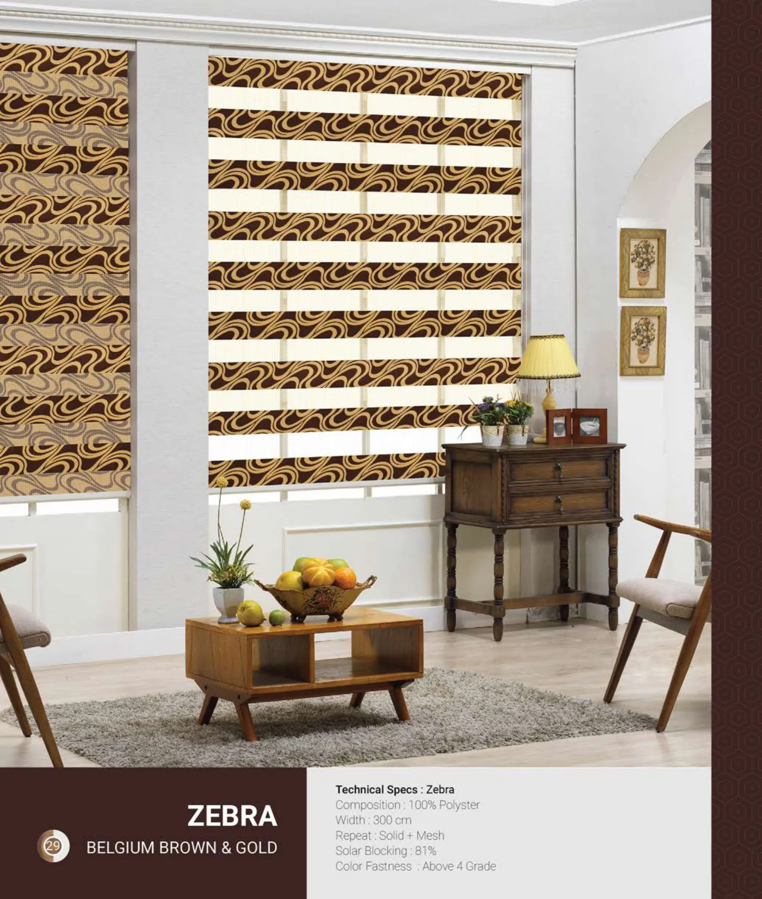 Belgium Broun Johnson Zebra Blind