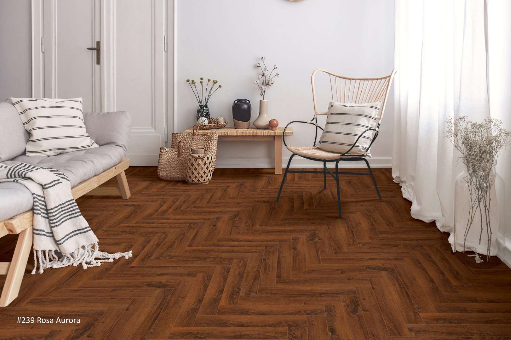 Kaara Herringbone 3.0 Laminate Flooring – 12mm #239- rose aurora