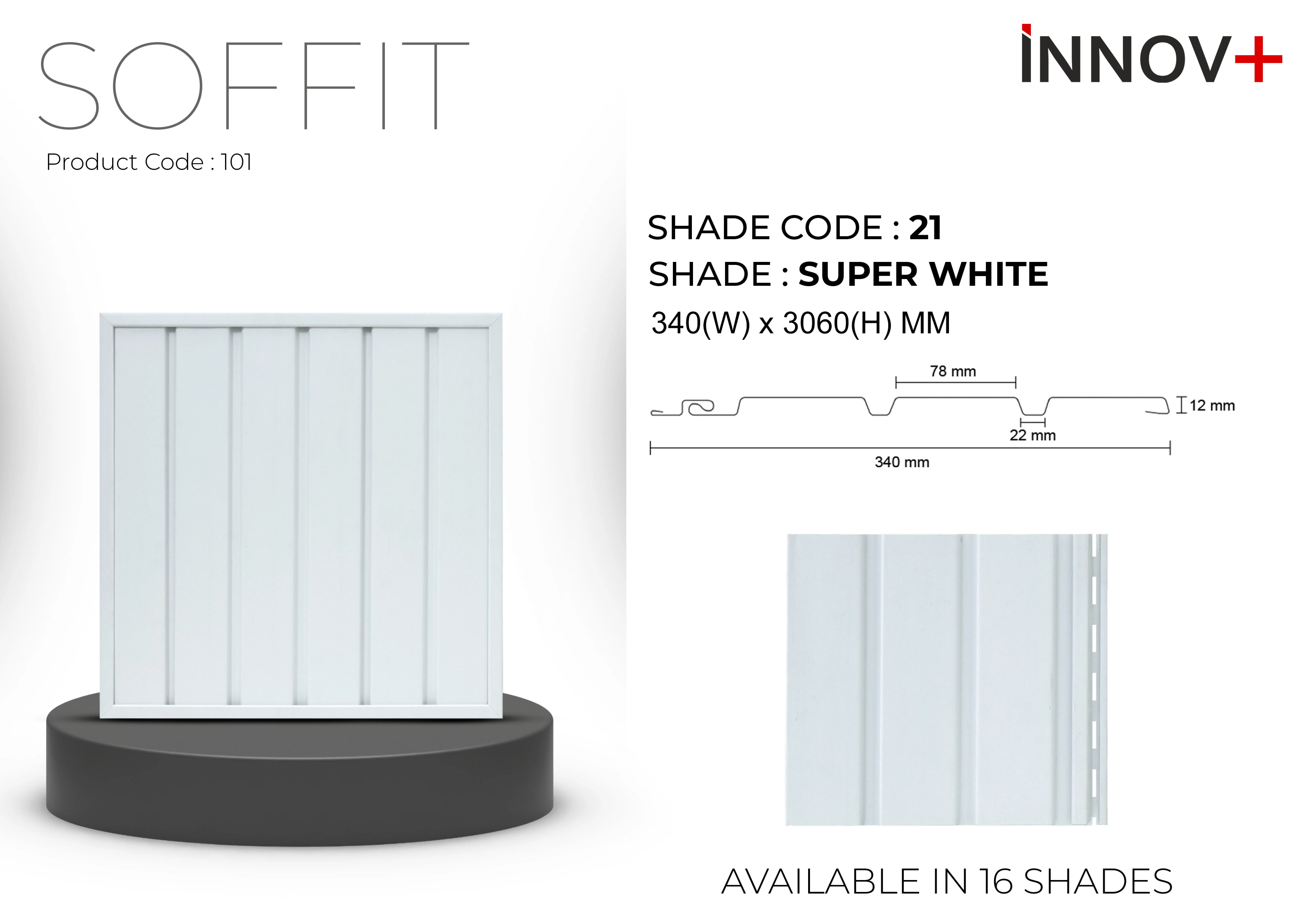 Pare Innov+ Soffit Ceiling Panel – SUPER WHITE- Shade-21