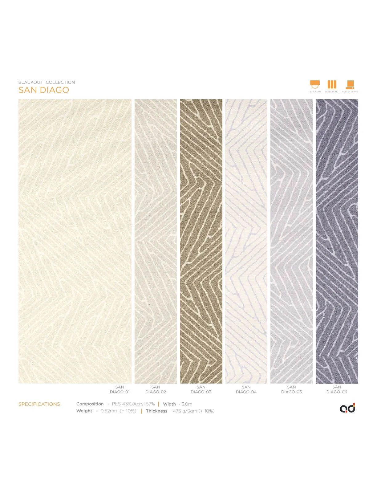 AD Cortina Collection Vol-2 Blackout Curtains SAN  DIAGO