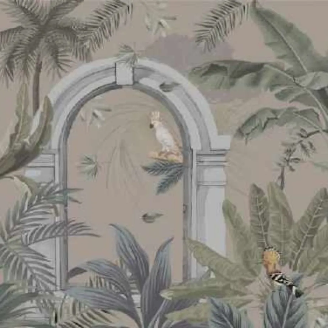 Custom Vintage Tropical Wallpaper -2