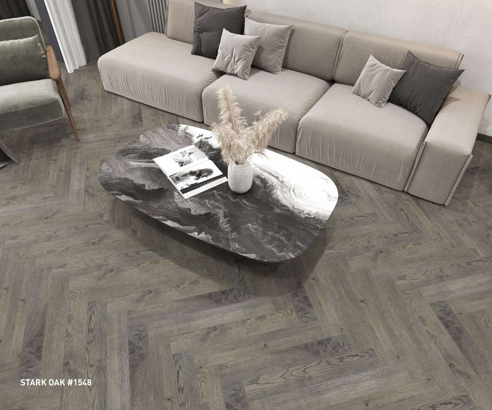 Defloors Herringbone Stark  Oak #1548 – 8mm