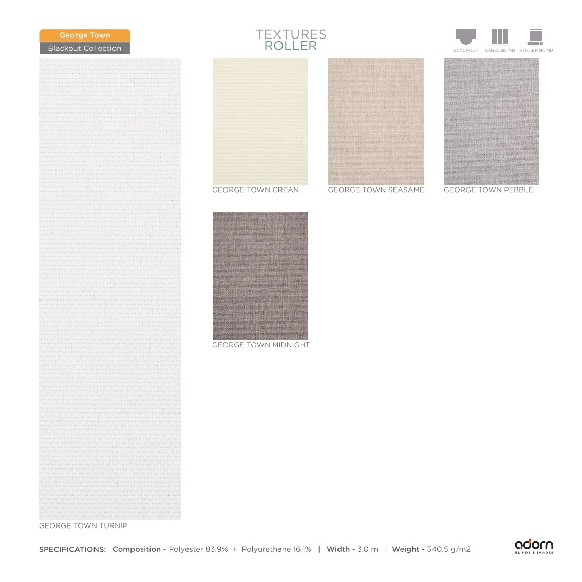 AD Cortina Textured Roller Blind – George Town Turnip