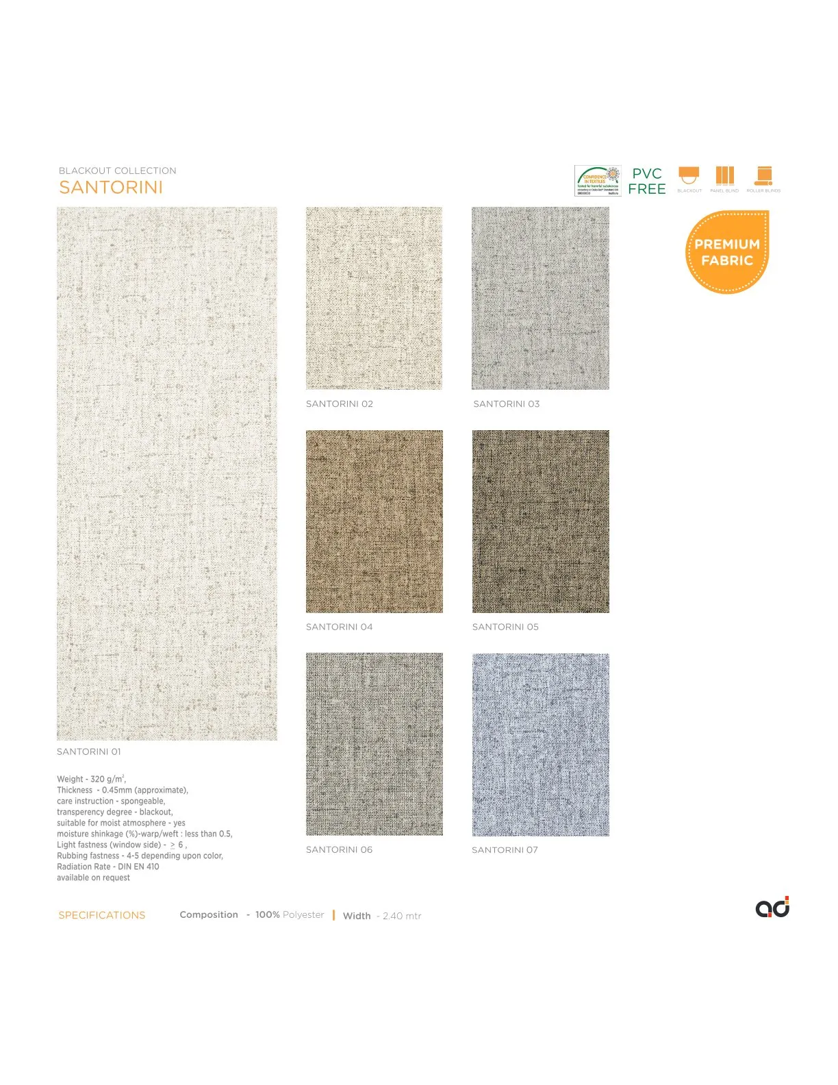 AD Cortina Collection Vol-2 Blackout Curtains SANTORINI
