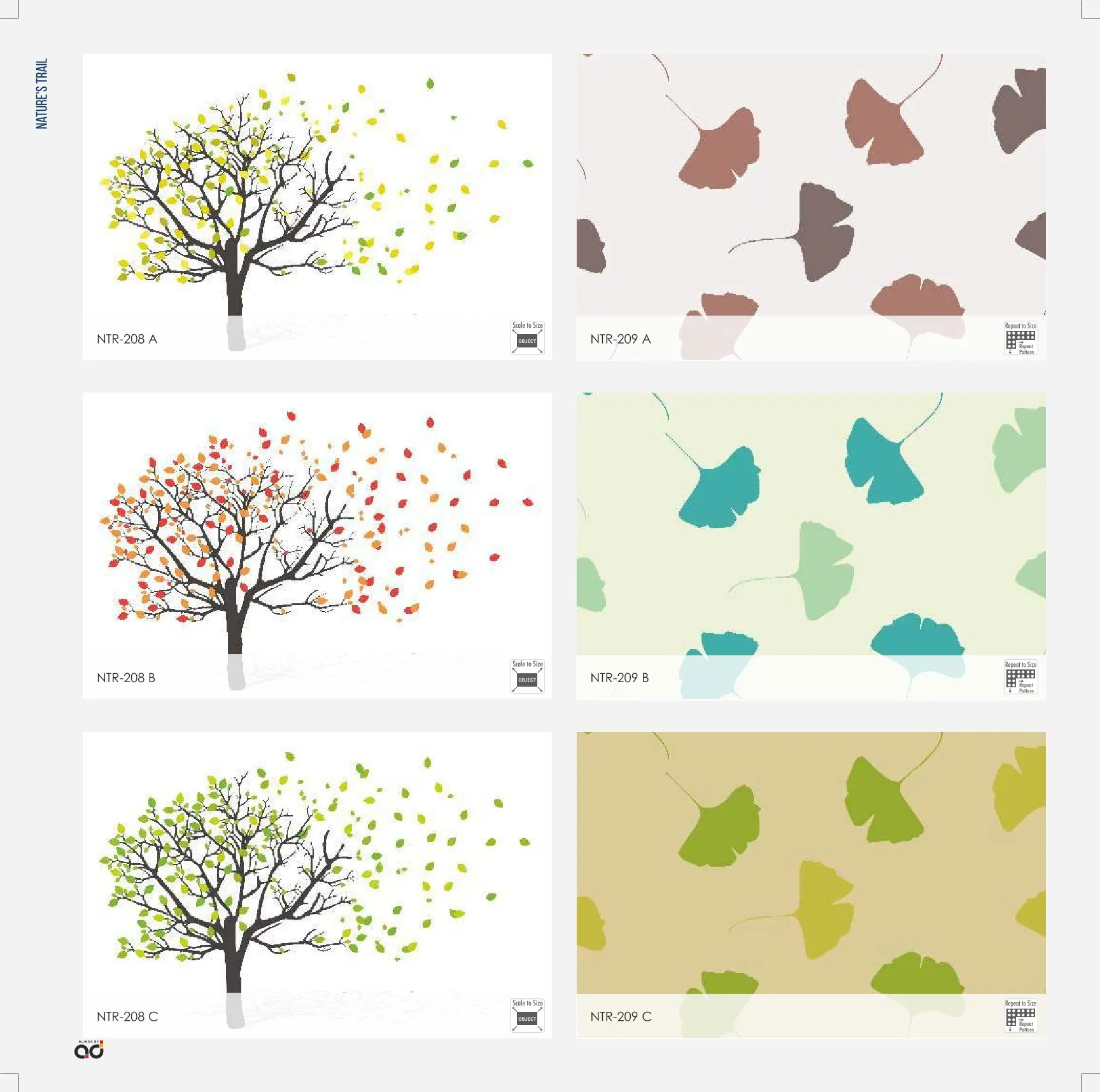 AD Roller Blinds – Nature's Trail Printed Design NTR-208 A
