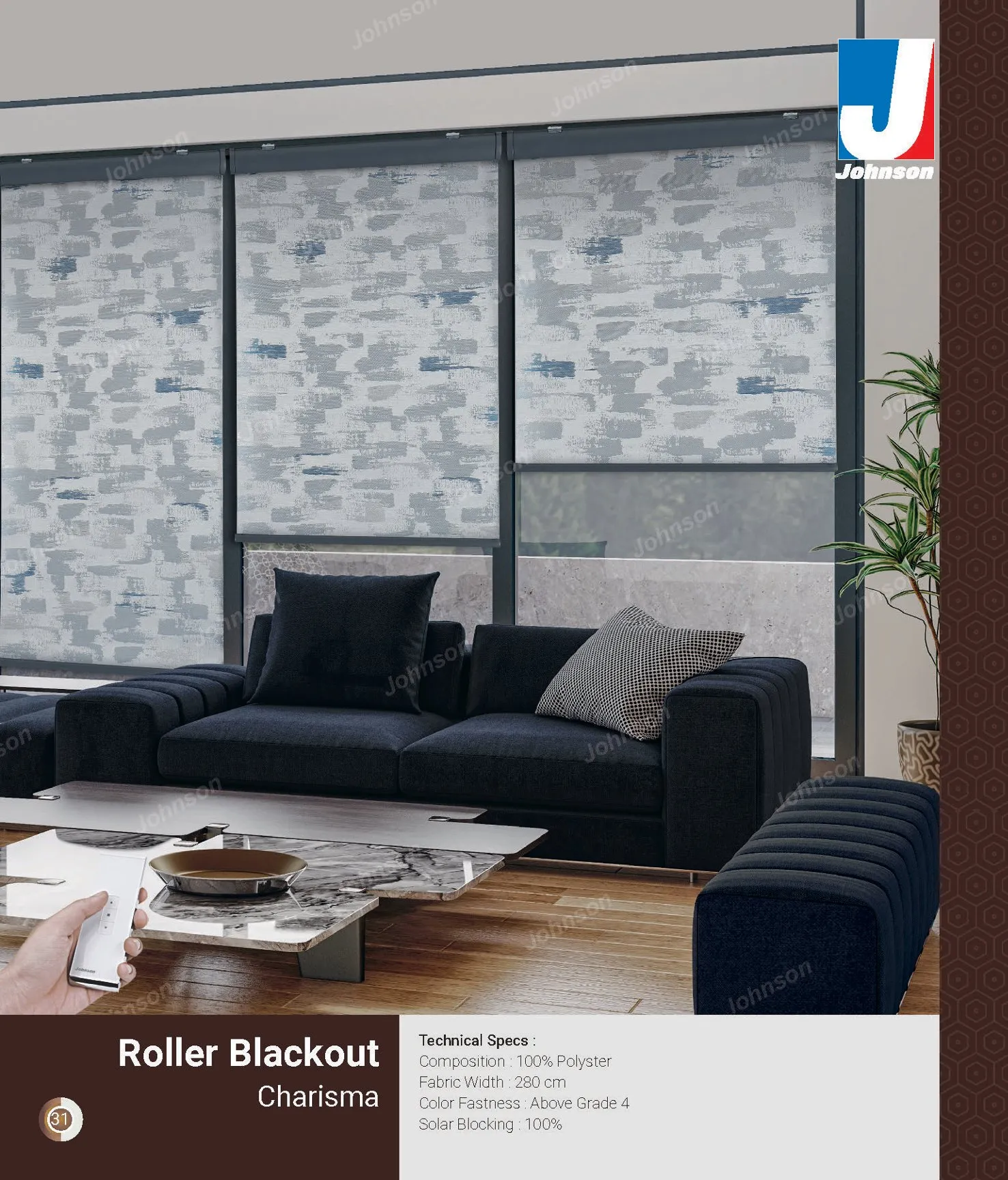 Johnson Roman Blackout Roller Blinds – Charisma