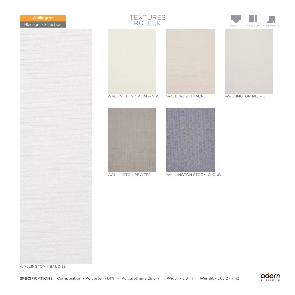 AD Cortina Textured Roller Blind – Wallington Abalone