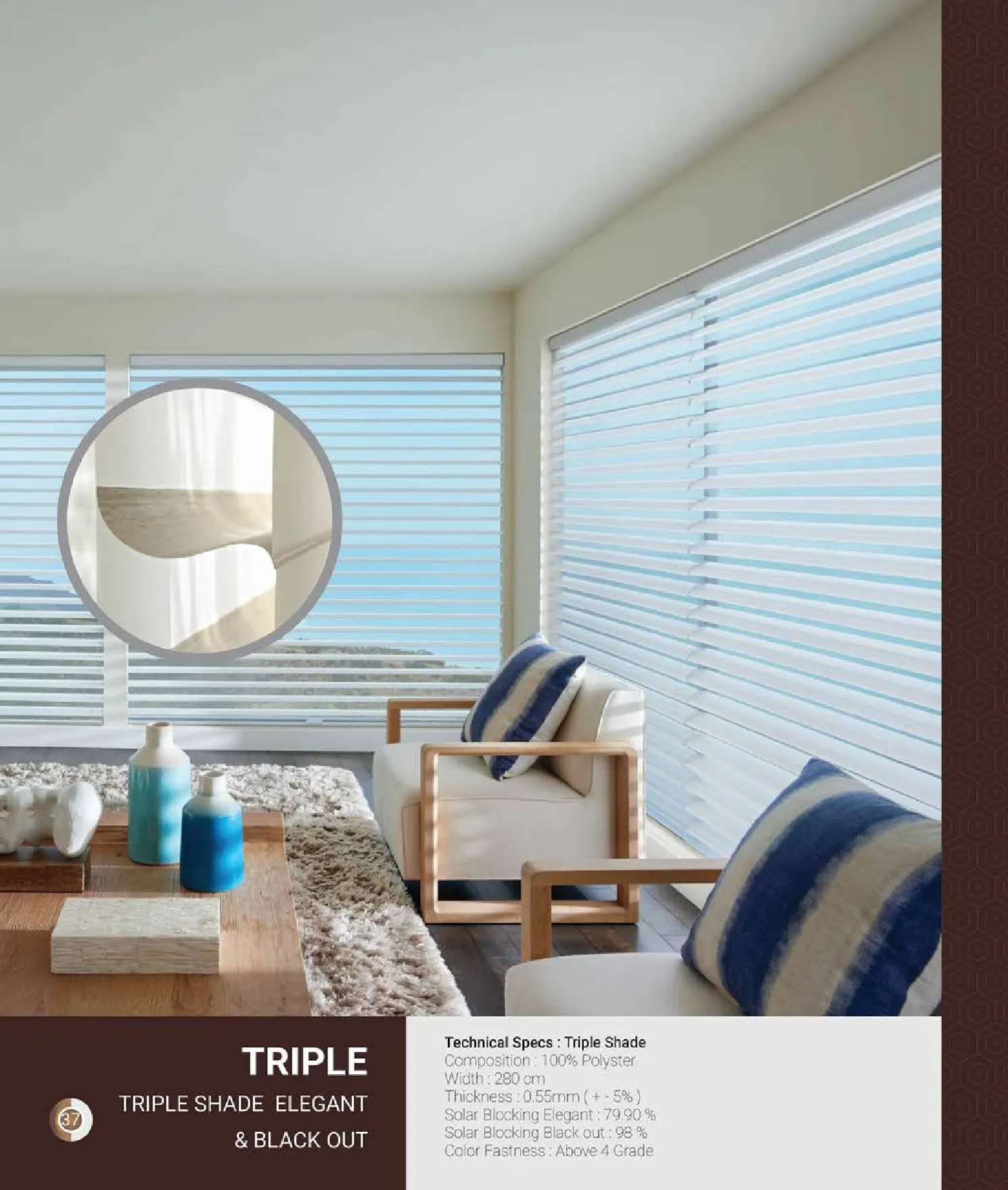 Johnson Zebra Window Blinds  TRIPLE SHADE & ELEGANT & BLACK OUT
