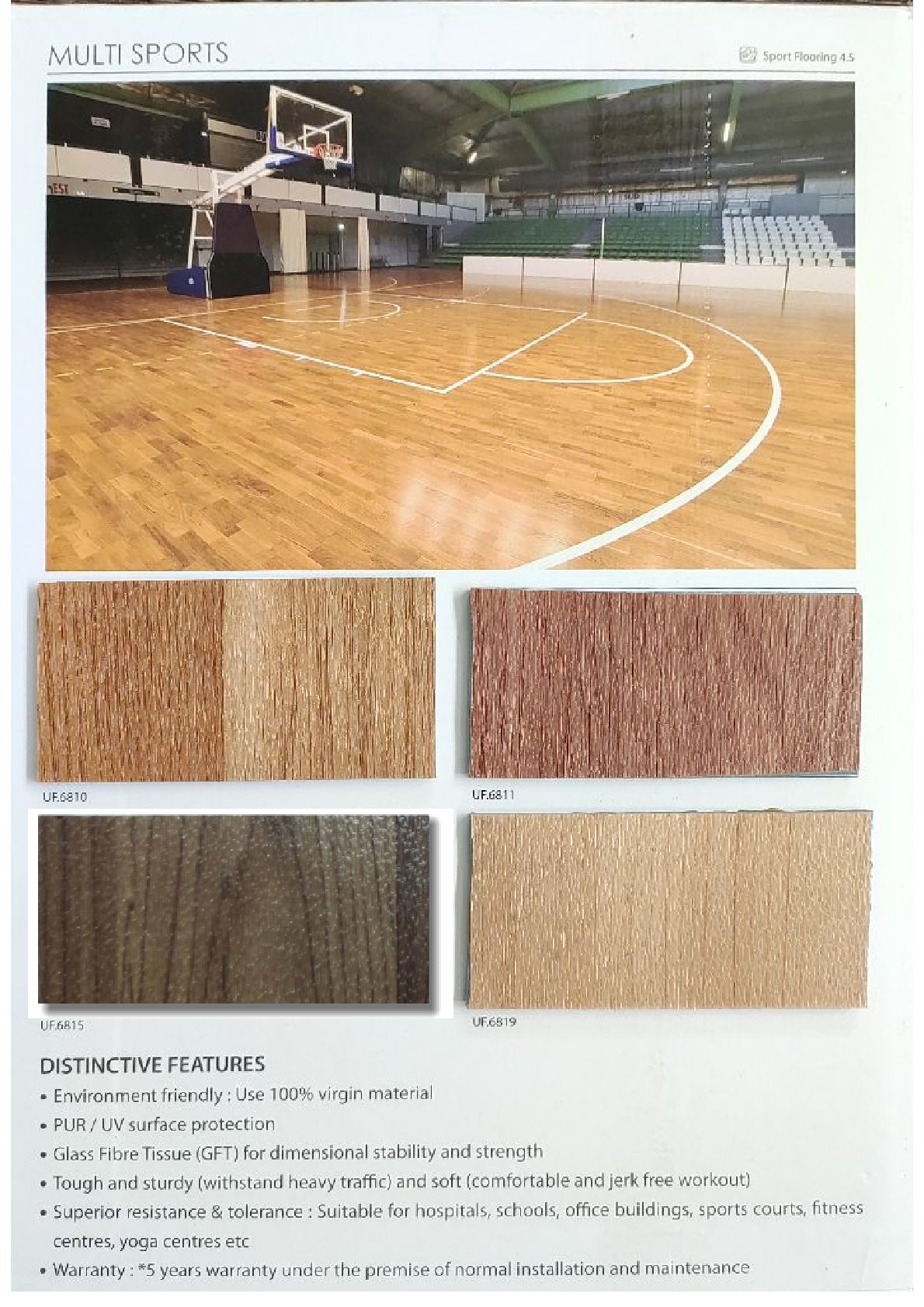 Sports UF Multi Sports Flooring UF-6810 | Durable & Safe