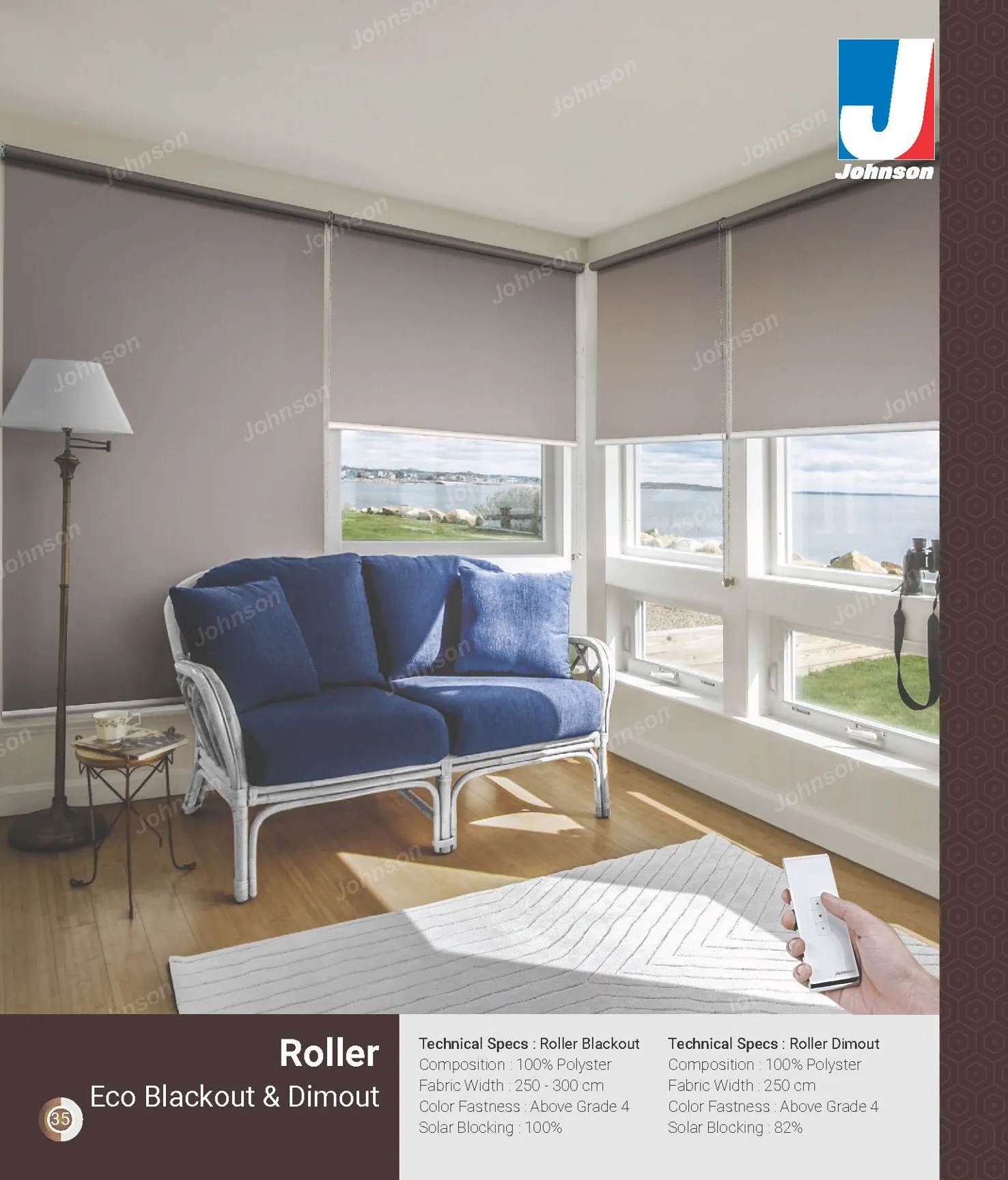 Johnson Roman Blackout Roller Blinds – Eco Blackout & Dimout