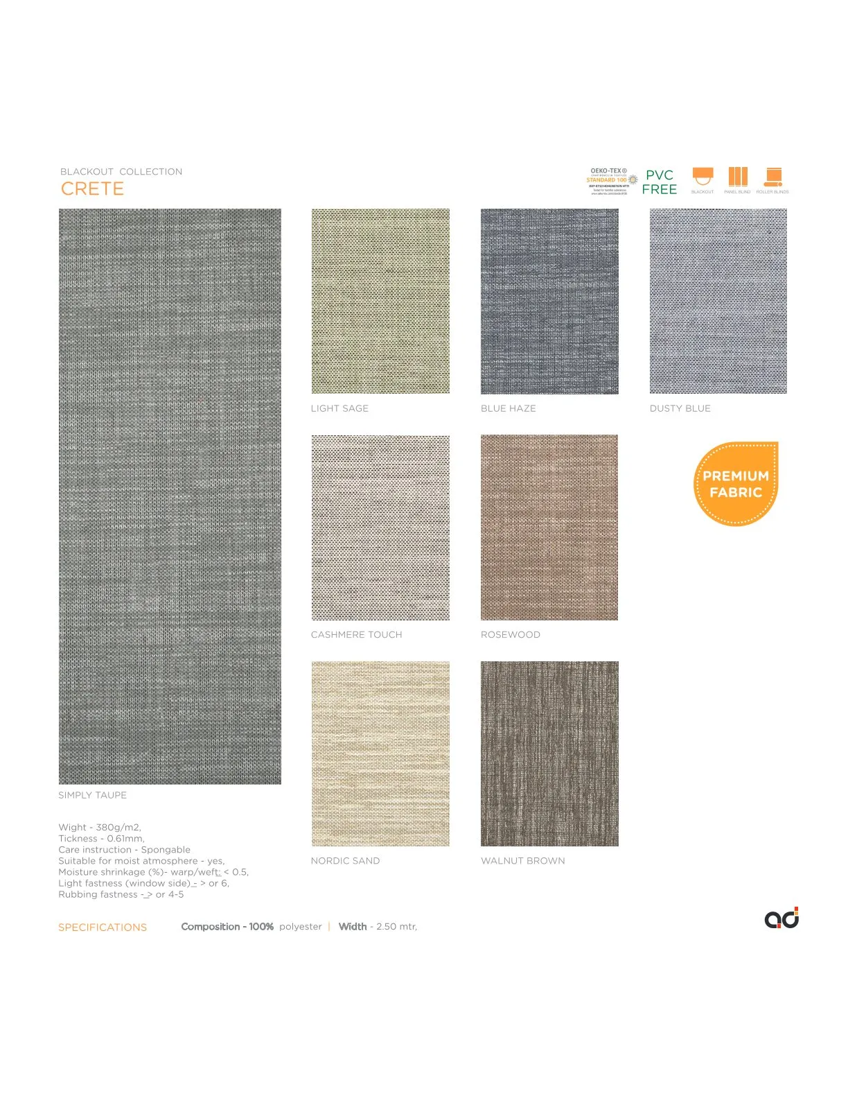 AD Cortina Collection Vol-2 Blackout Curtains CRETE