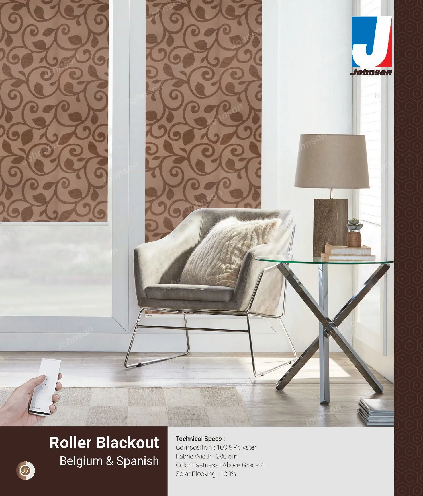 Johnson Roman Blackout Roller Blinds – Belgium & Spanish