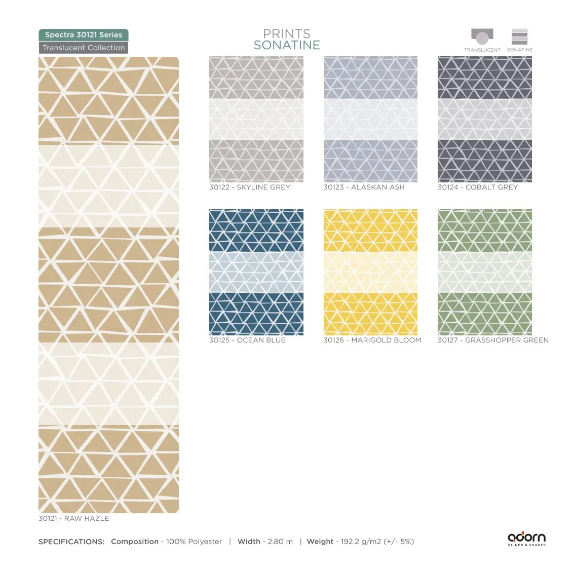 AD Vision Collection Vol-3 Prints Sonatine Fabric -30121-RAW HAZLE
