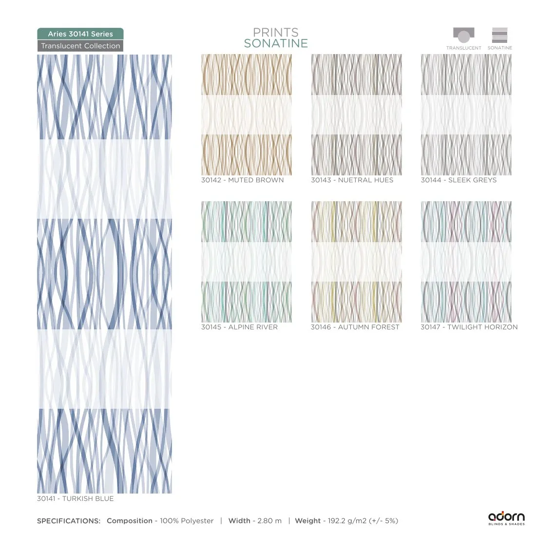 AD Vision Collection Vol-3 Prints Sonatine Fabric -30141-TURKISH BLUE