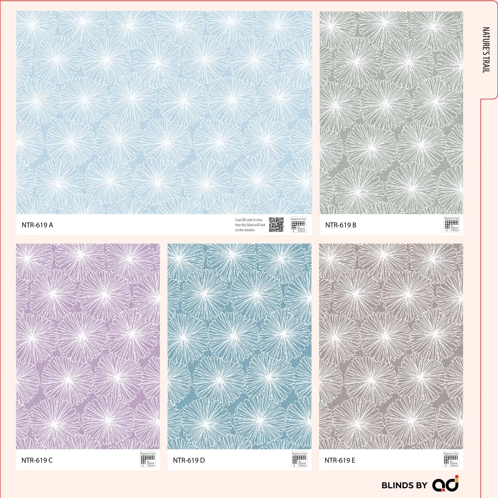 AD Printed Roller Blind – Stylish & Functional  NTR-619 A