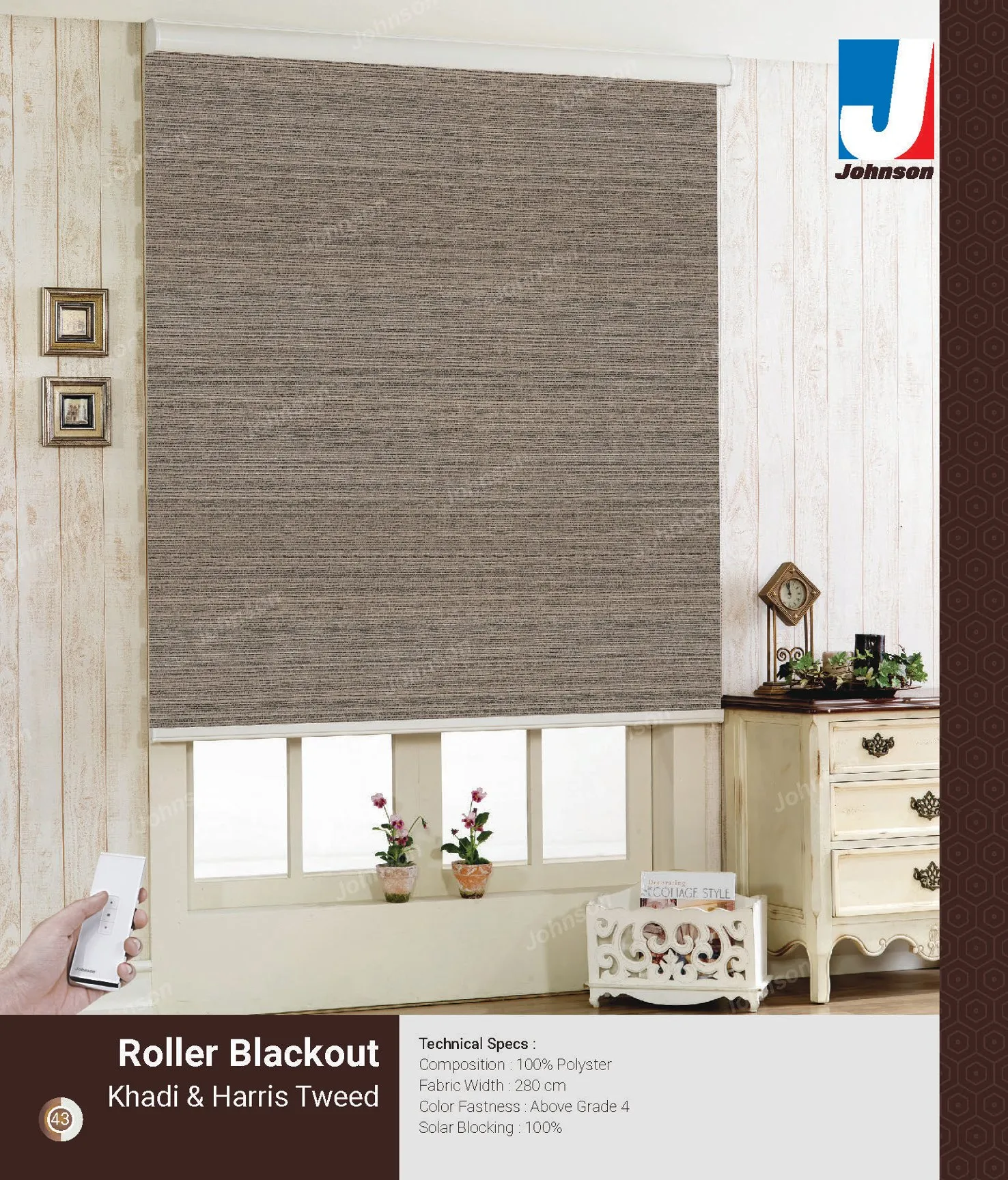 Johnson Roman Blackout Roller Blinds – Khadi & Harris Tweed
