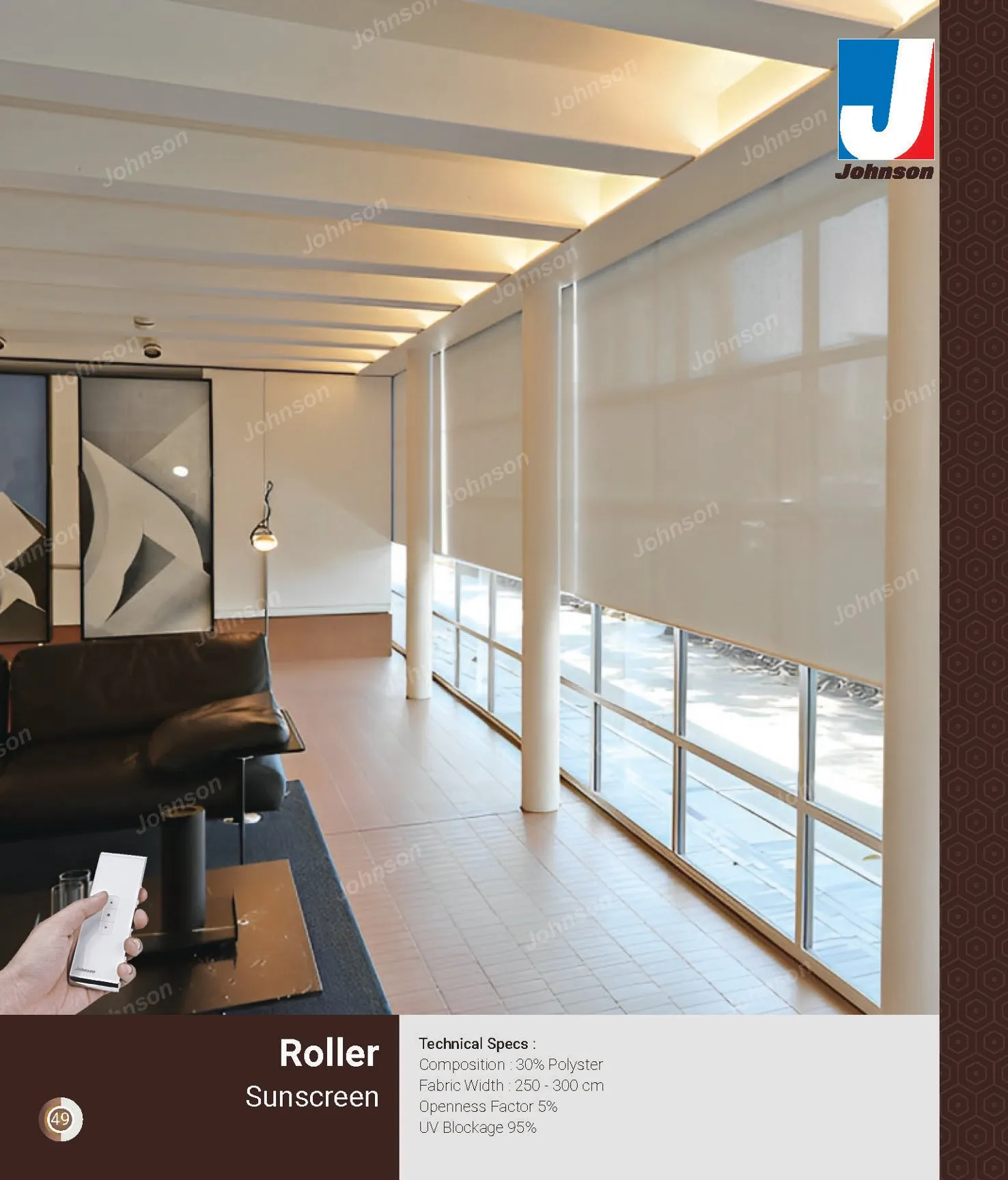 Johnson Roman Blackout Roller Blinds – Sunscreen