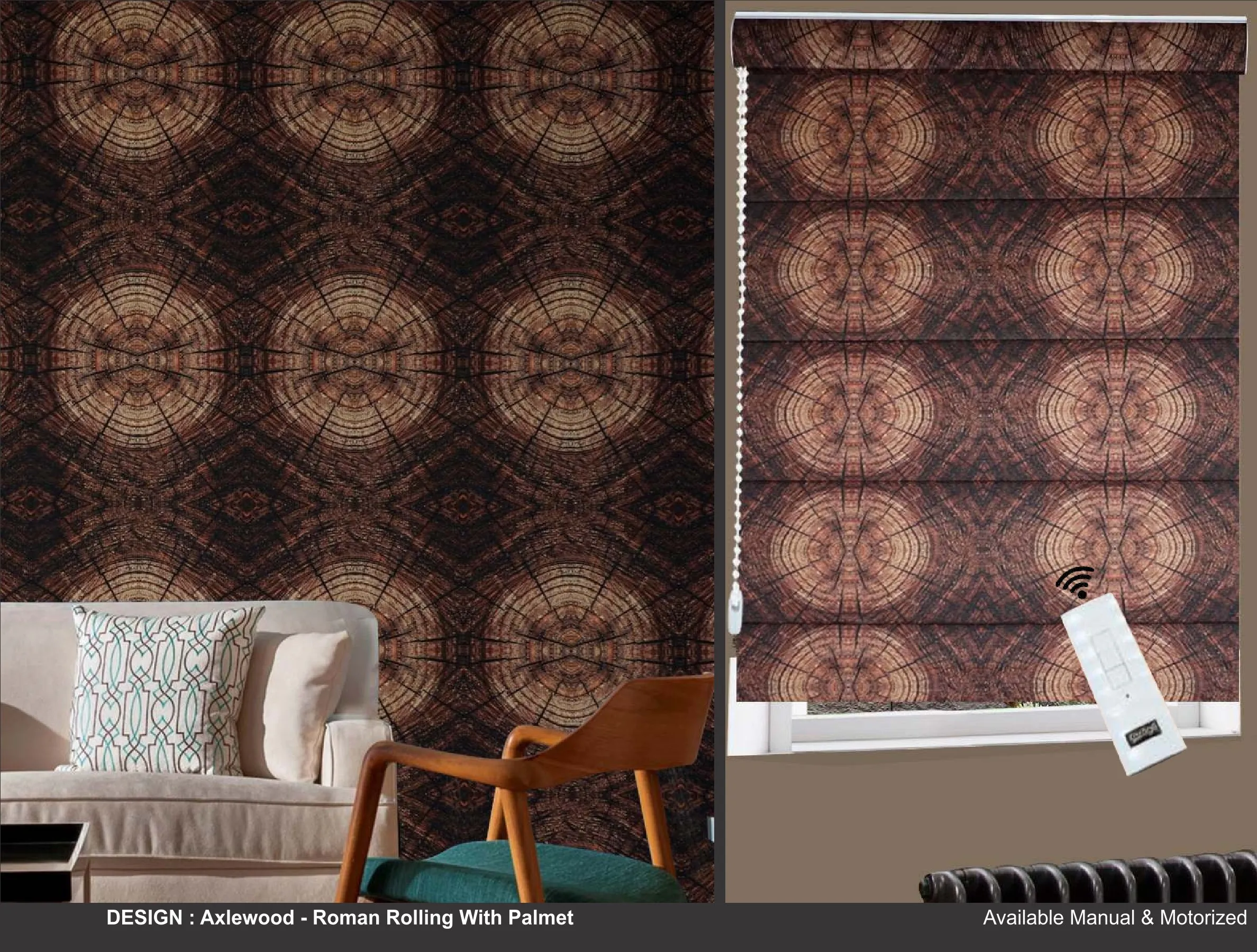 Kazage Axlewood  Printed Blinds & Wallpapers Design