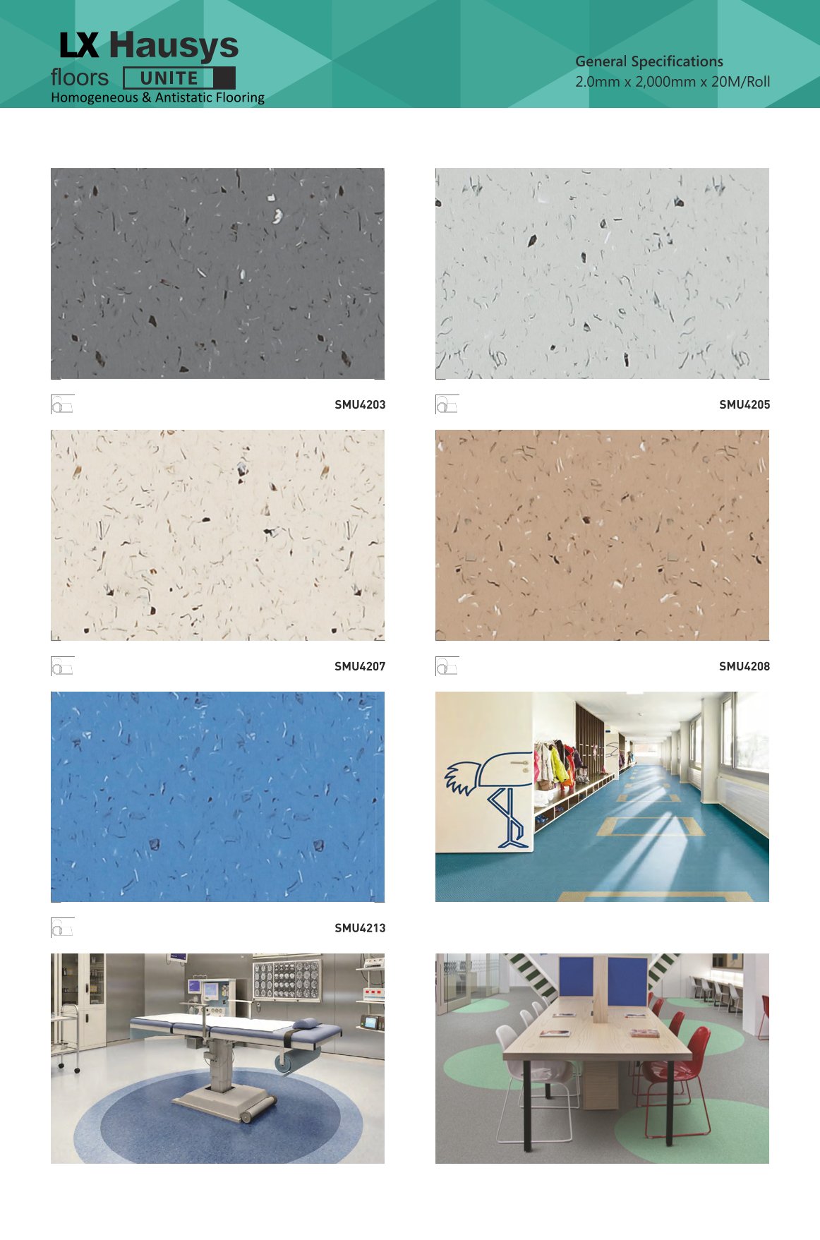 SMU4203-LG Hospital Unite Floor – Durable & Hygienic 2.0mm