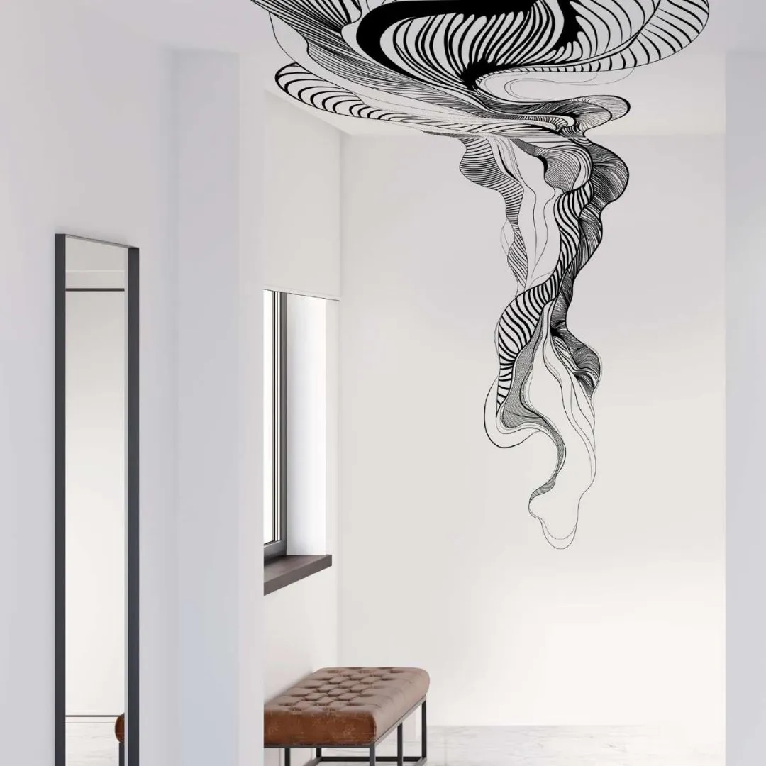 Illusionary Waves Abstract Wallpaper - Unique Home Decor
