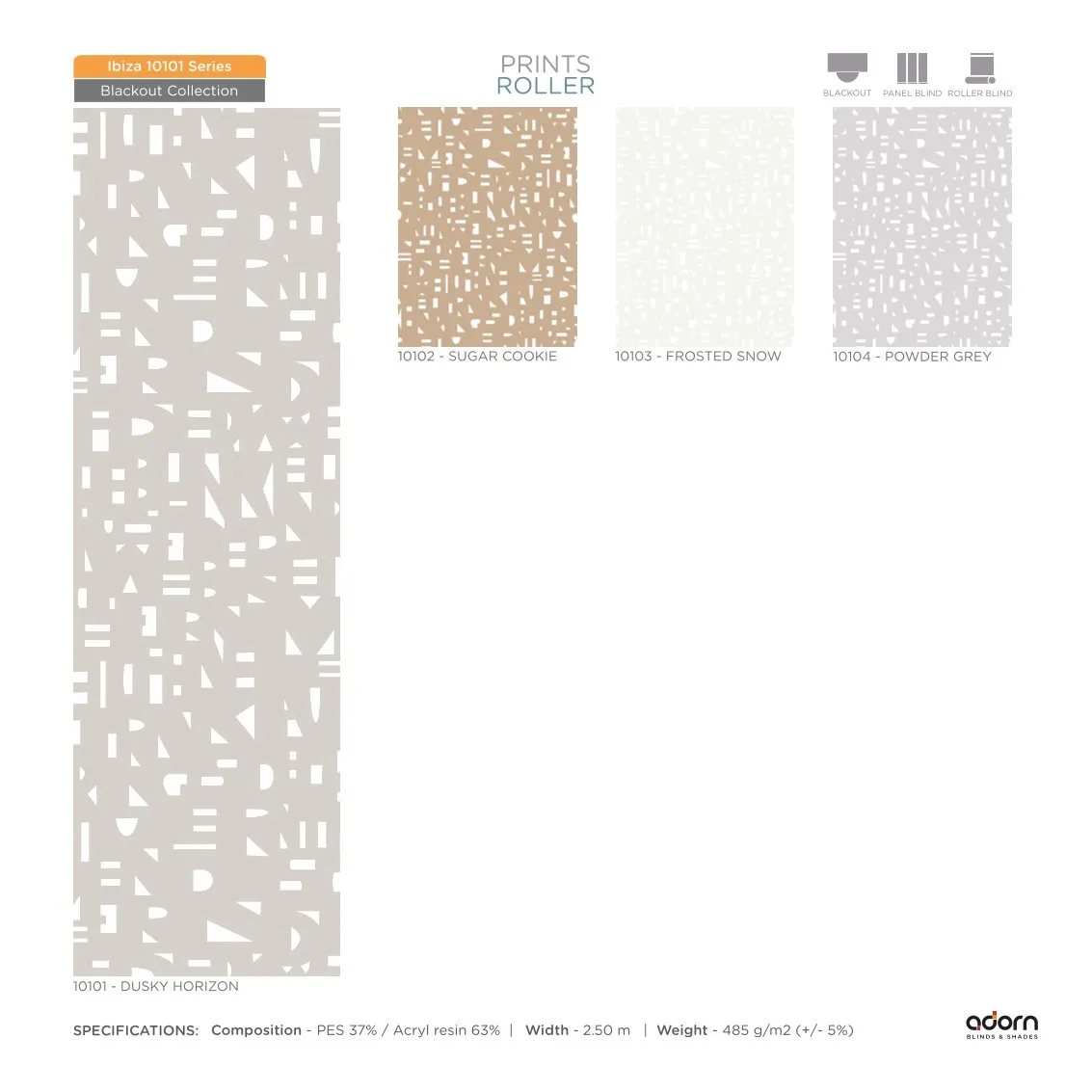 AD Cortina Collection VOL-3 Printed Roller Blinds - 10101- Dusky Horizon