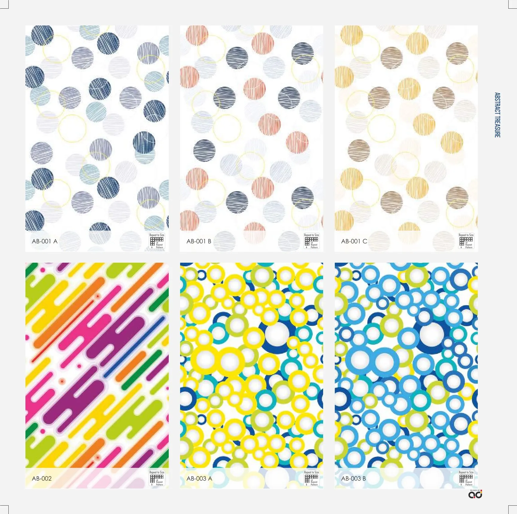 AD Roller Blinds – Abstract Treasure Print AB-001 A