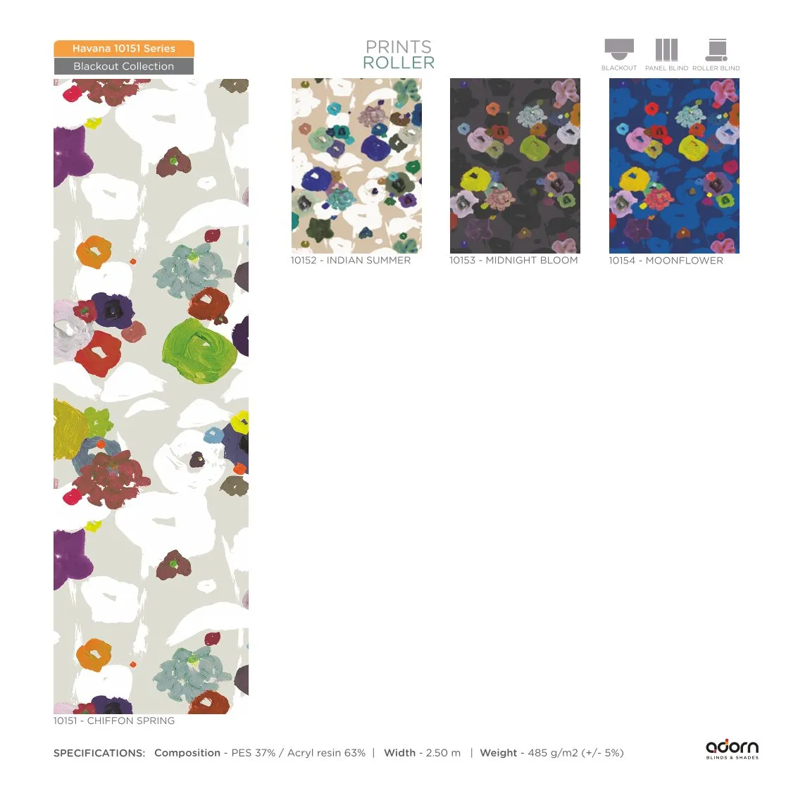AD Cortina Collection VOL-3 Printed Roller Blinds - rome 10151 CHIFFON SPRING
