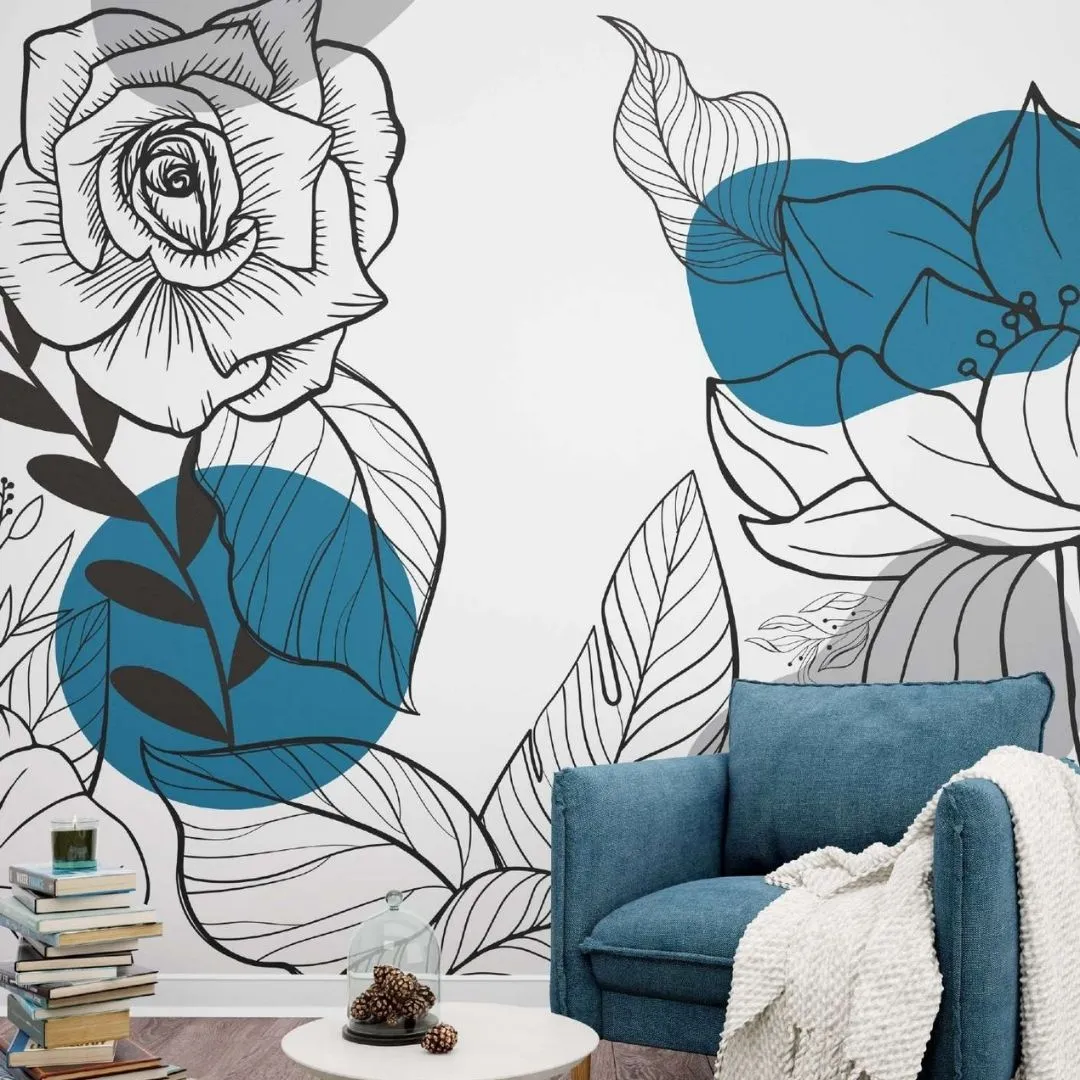 hapsody In Blue Abstract Wallpaper - Transform Your Space with Elegance