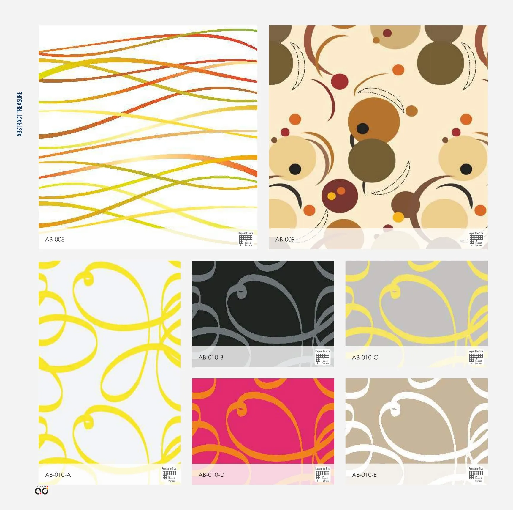 AD Roller Blinds – Abstract Treasure Print AB-008