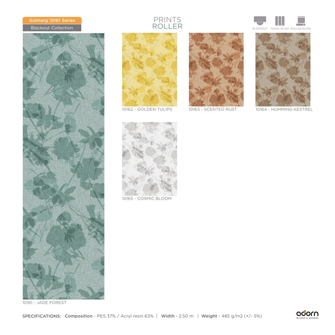 AD Cortina Collection VOL-3 Printed Roller Blinds - rome 10161 JADE FOREST