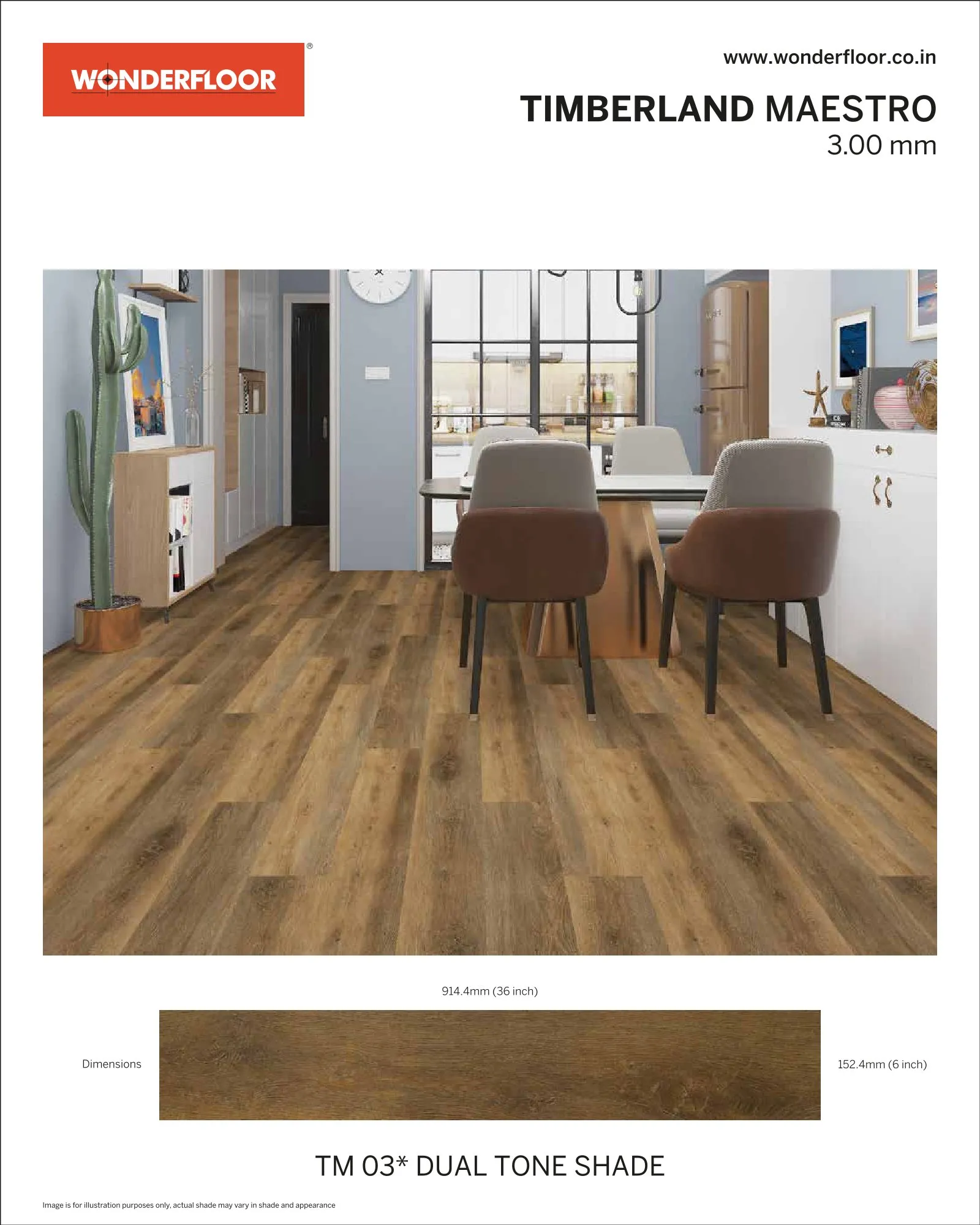 TM03* Dual Tone Shade-Wonderfloor Room View Maestro 3.00mm Vinyl Flooring