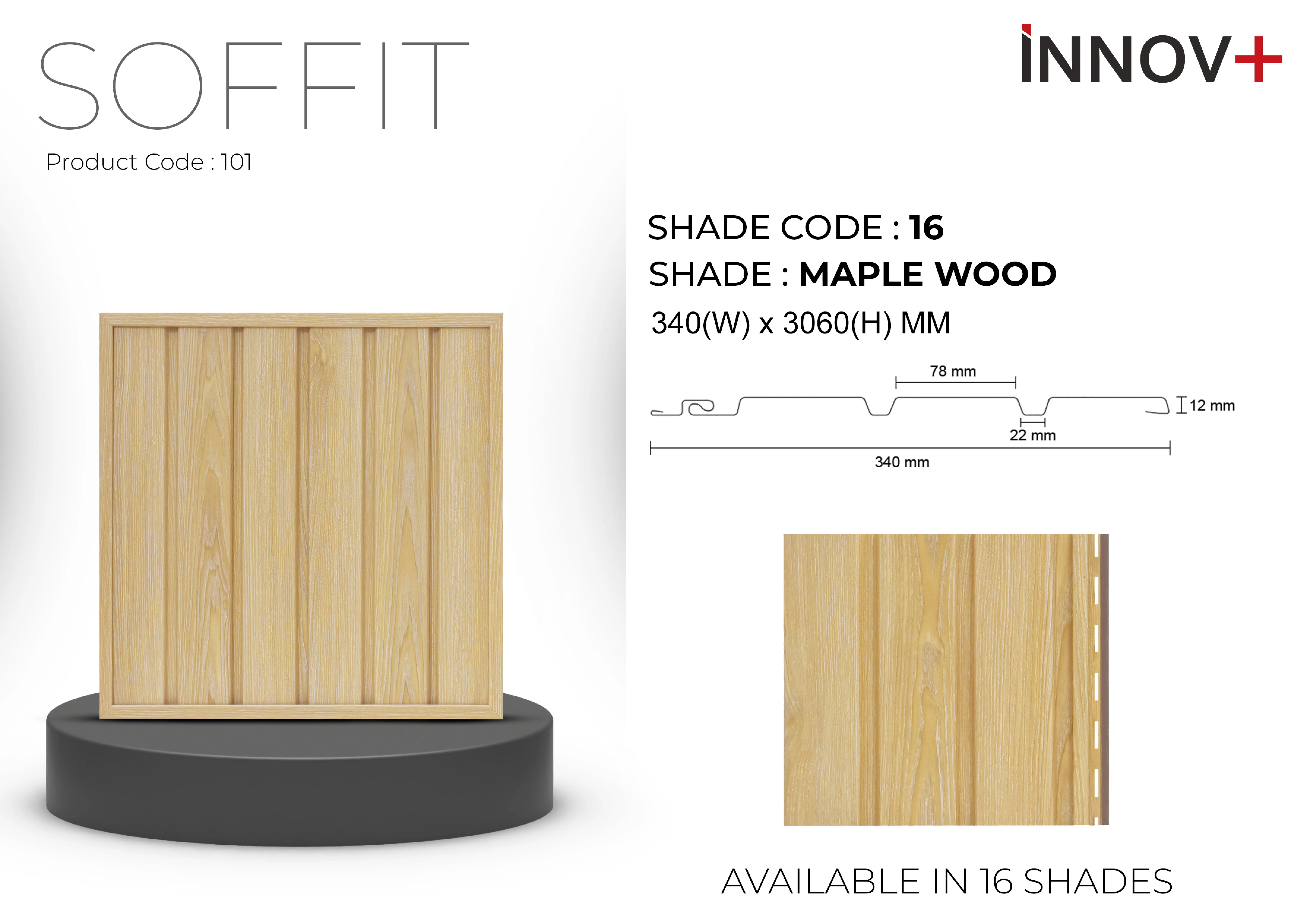 Pare Innov+ Soffit Ceiling Panel – MAPLE WOOD Shade 16