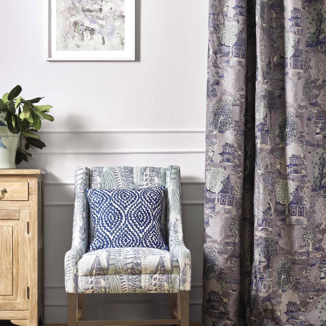 Vaya Hudson Bay Avani Indigo Curtain - Elegant Fabric Design