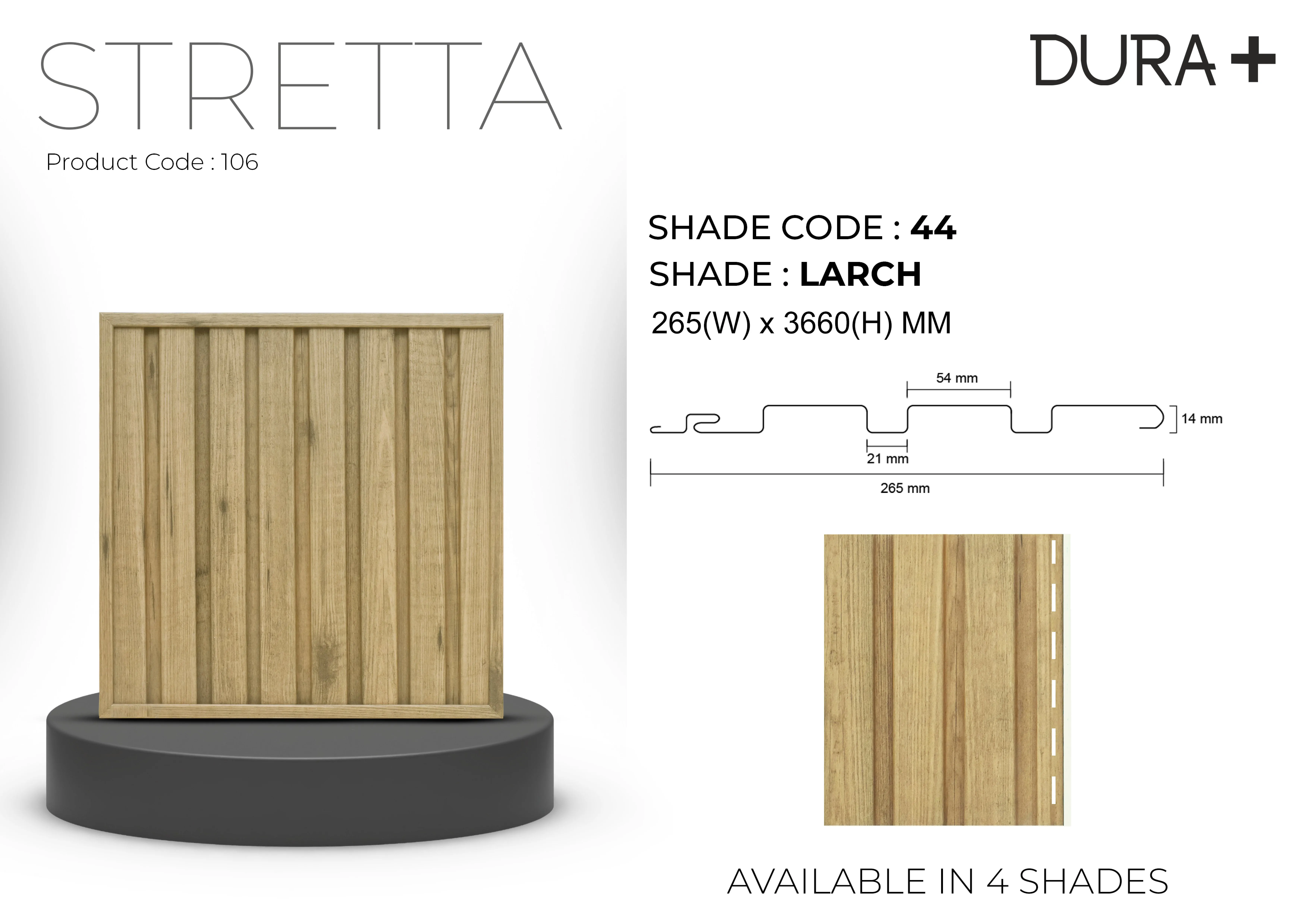 Pare Dura STRETTA Ceiling Panel - LARCH -SHADE CODE:44