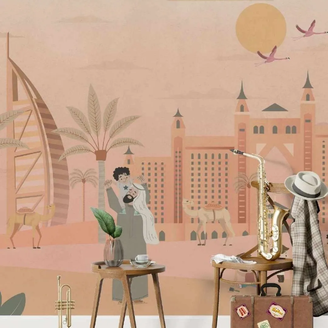 Dubai Dreams Tropical Wallpaper - Exotic Customized Wall Decor