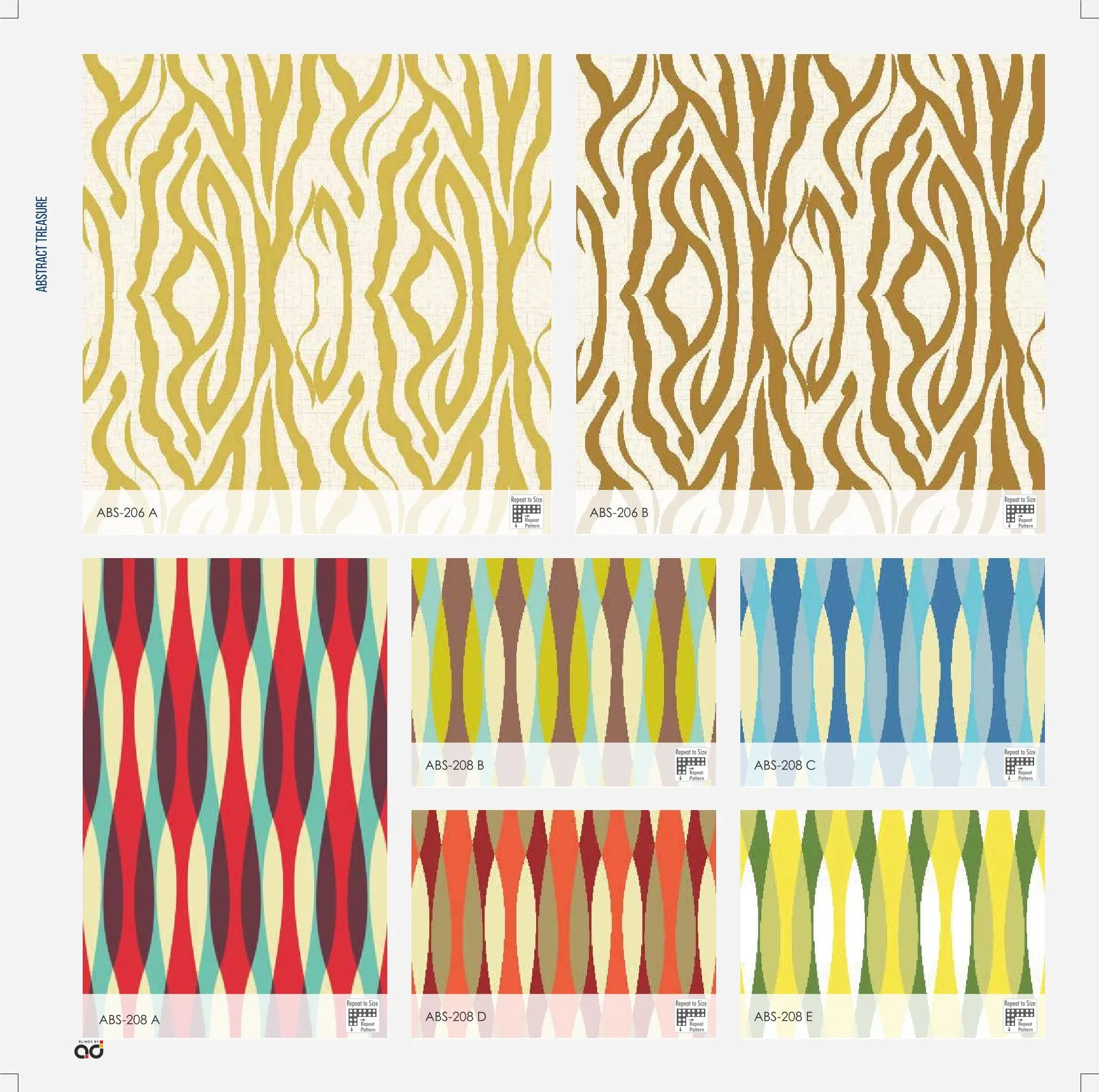 AD Roller Blinds – Abstract Treasure Print ABS-206 A