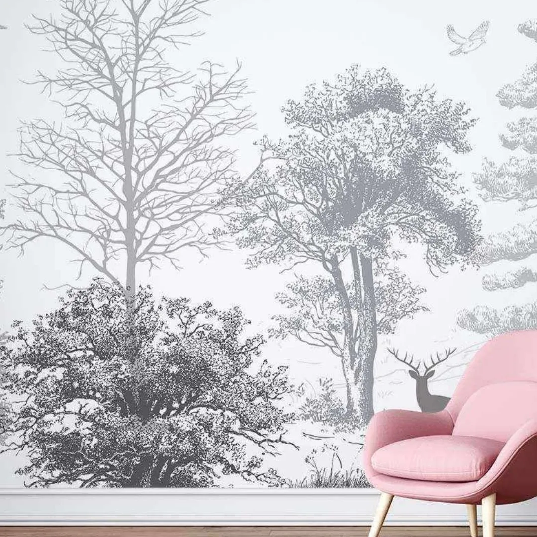Bellewood Deer Tropical Wallpaper - Exquisite Customized Collection