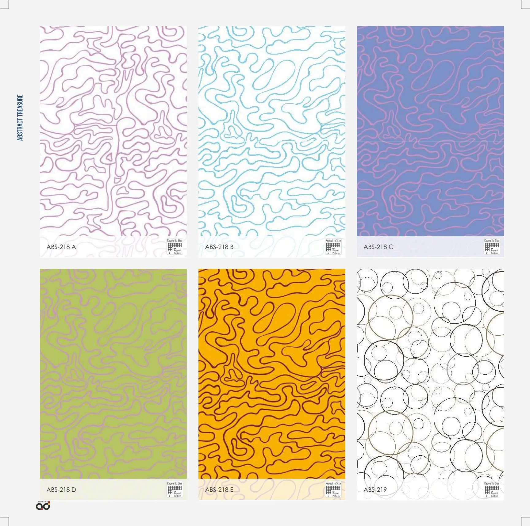 AD Roller Blinds – Abstract Treasure Print ABS-218 A