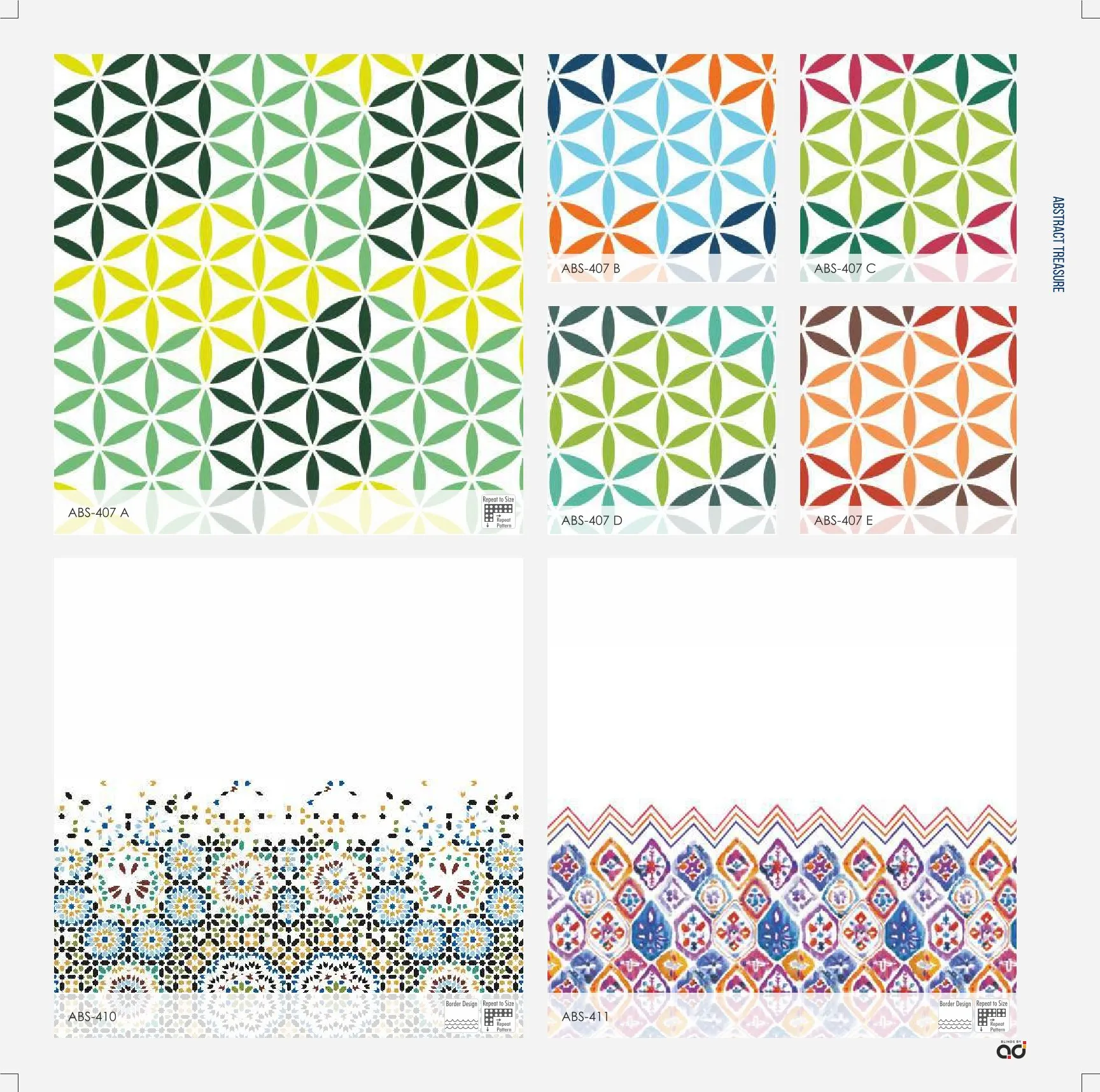 AD Roller Blinds – Abstract Treasure Print ABS-407 A
