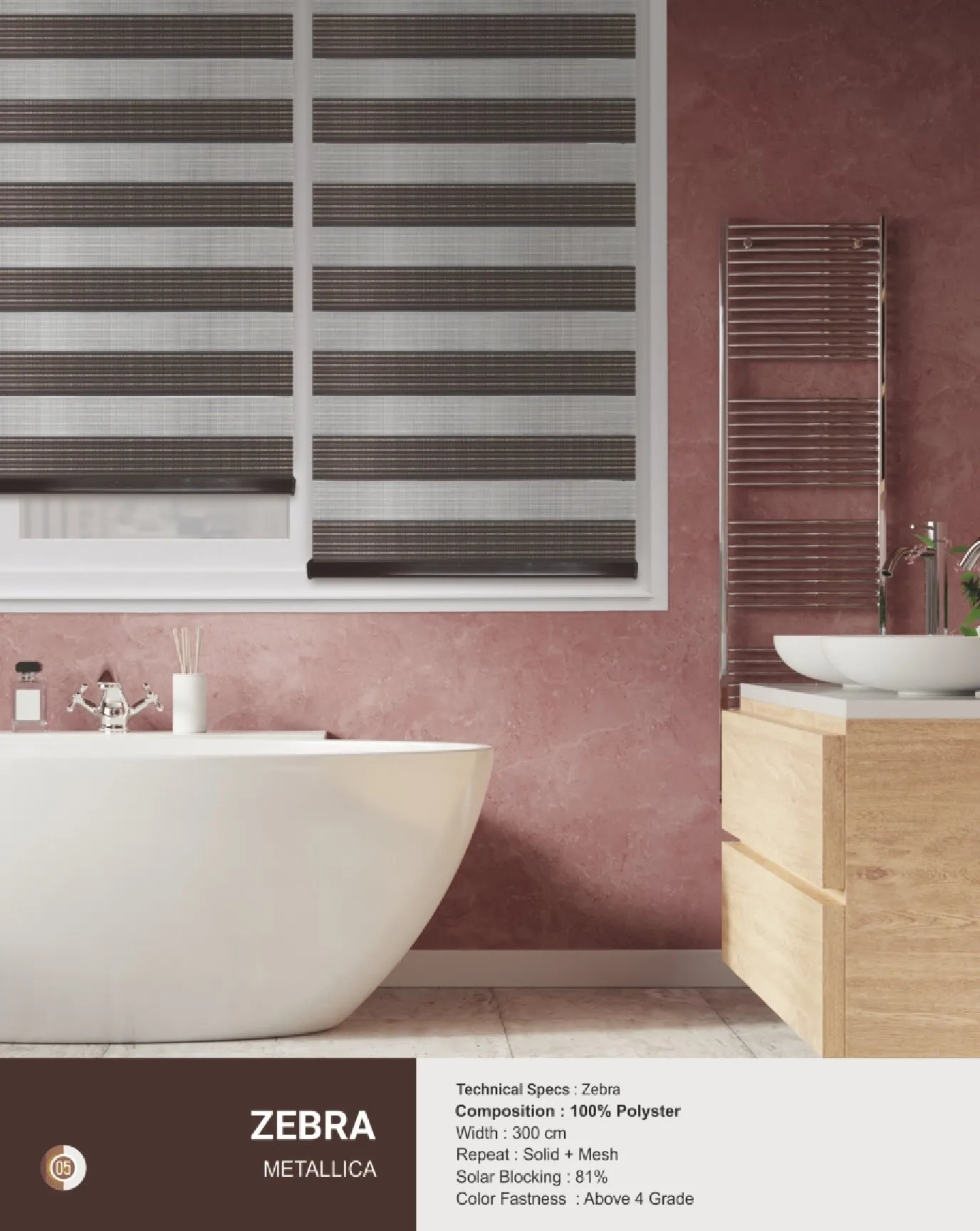 Johnson Zebra Window Blinds – Light Control & Privacy METALLICA