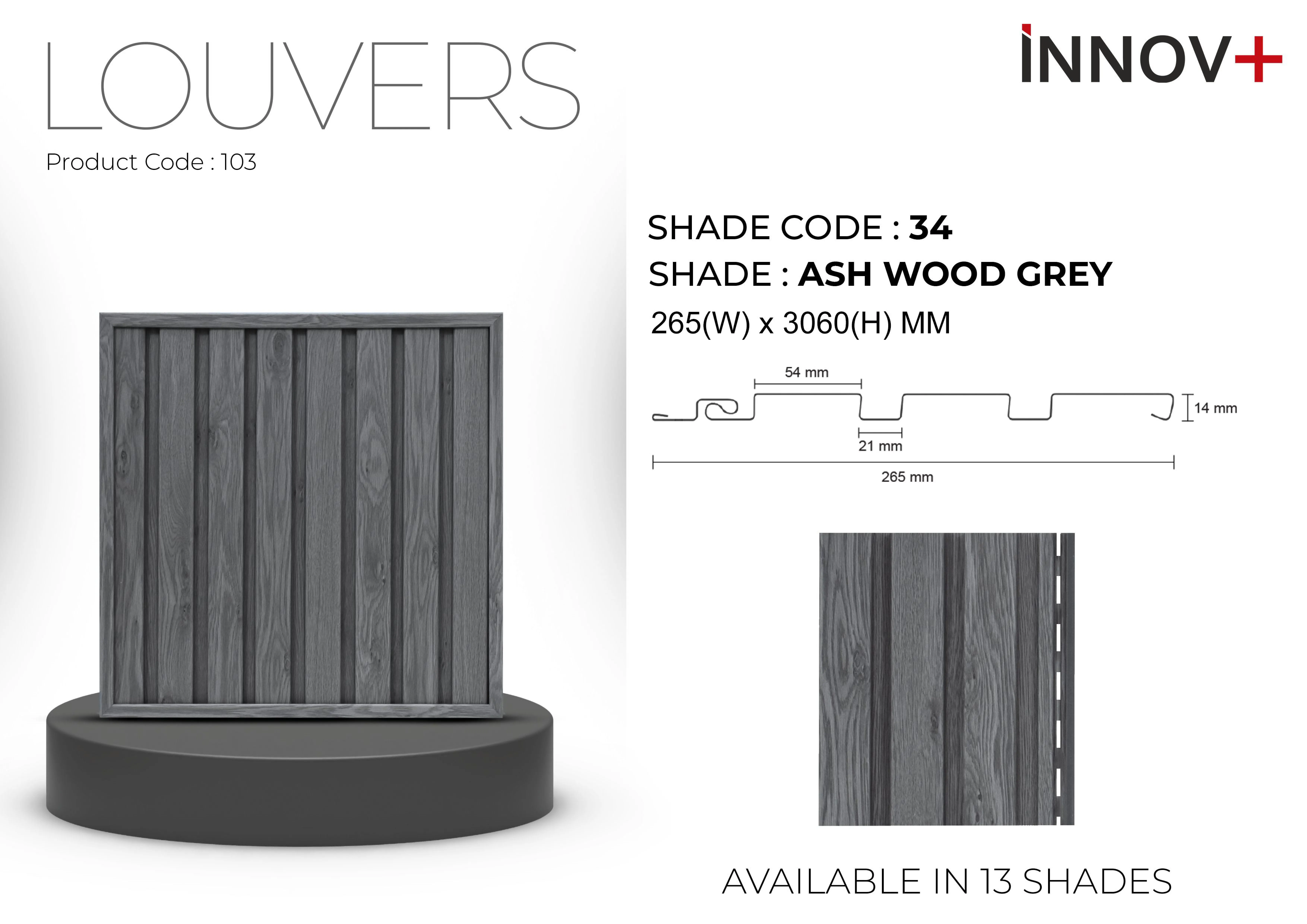 Pare INNOV+ Louvers Ceiling Panel – 34-ASH WOOD GREY