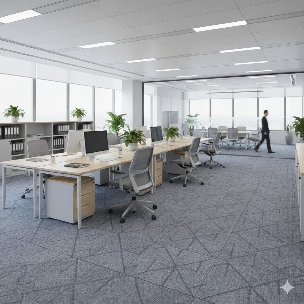 7611 Apex Durable Carpet Tiles for Commercial Floors