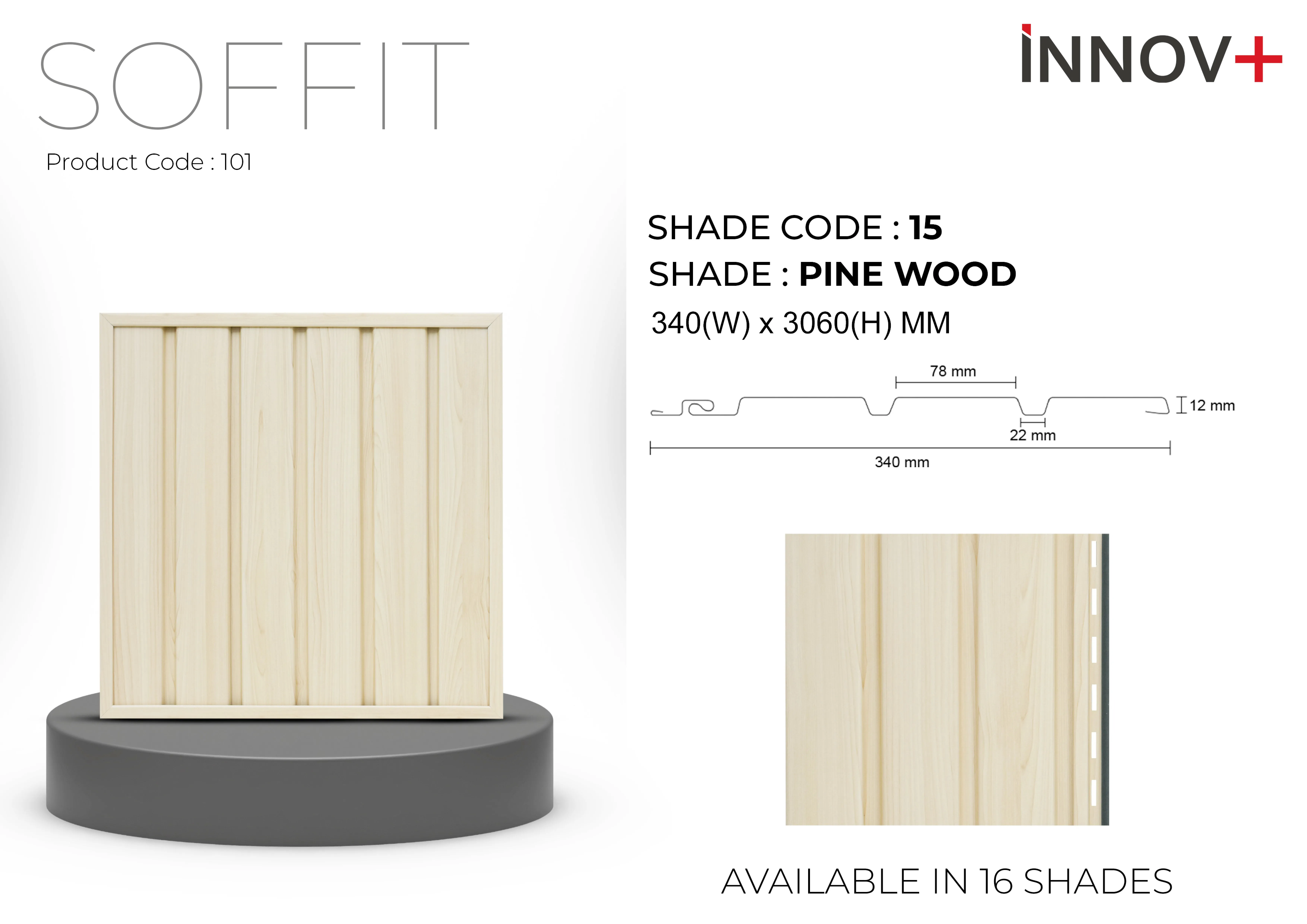 Pare Innov+ Soffit Ceiling Panel – PINE WOOD Shade 15