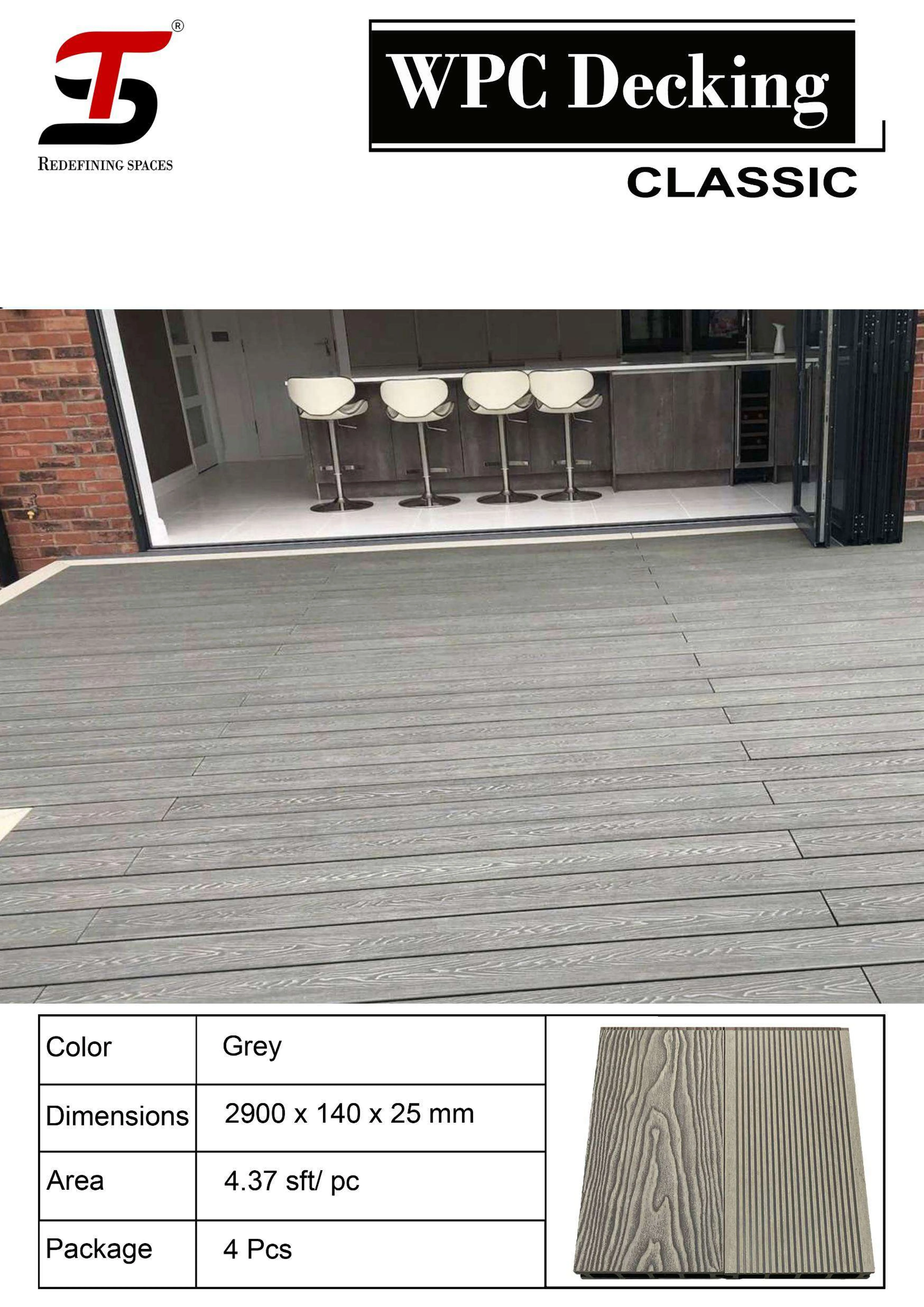 Grey ST HOMECRAFT Classic WPC Decking – Durable & Stylish