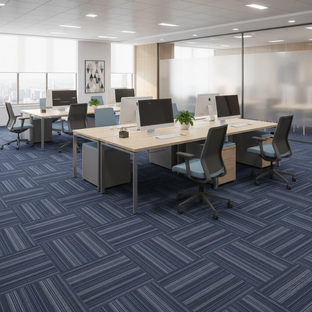 651 Blue Panipat Handloom Carpet Tiles