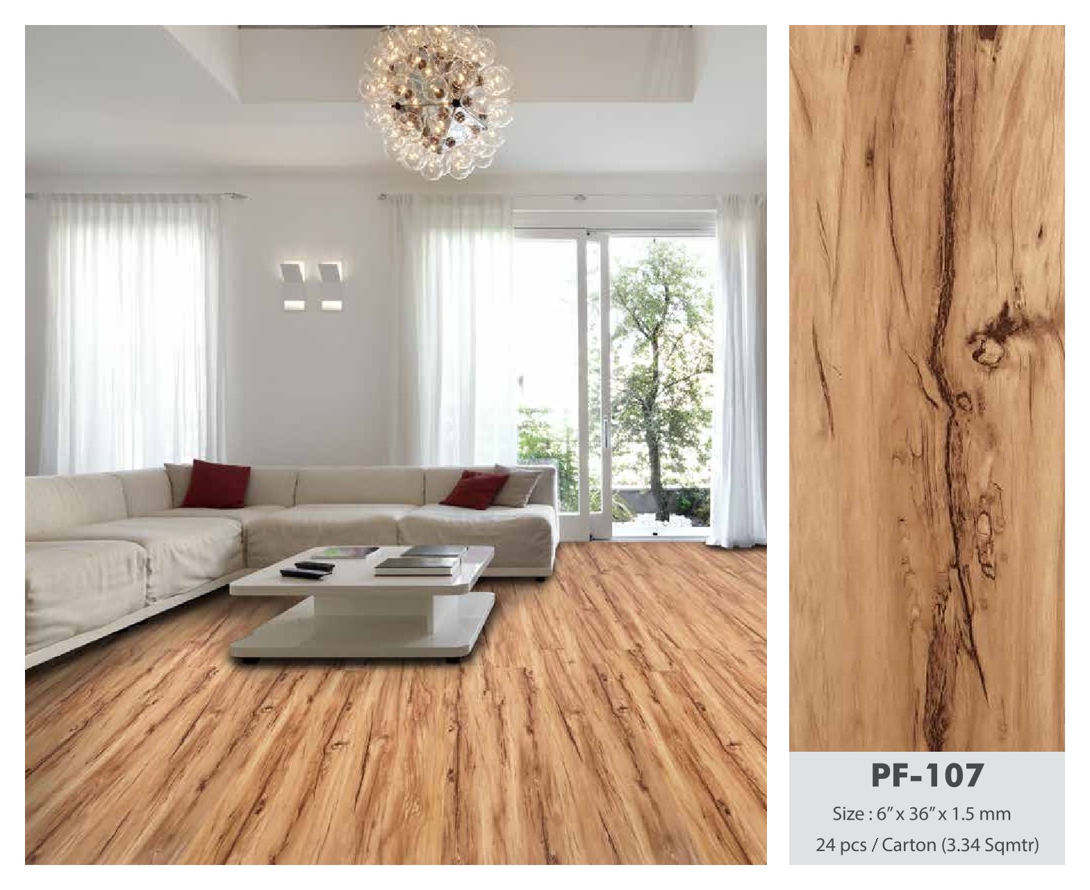 Excel Luxury Vinyl Plank PF-107 | 1.5mm Durable Flooring