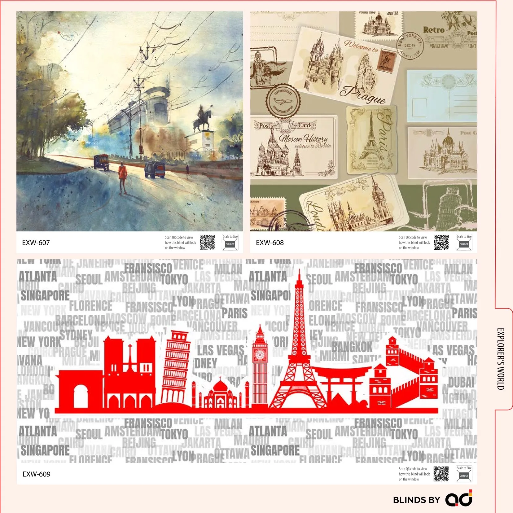 AD Printed Roller Blind – Stylish & Functional EXW-607