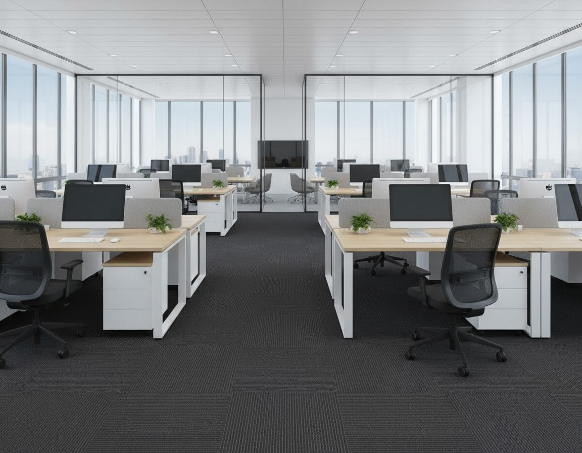 Charcoal Straight Line Carpet Tiles – 705 Series