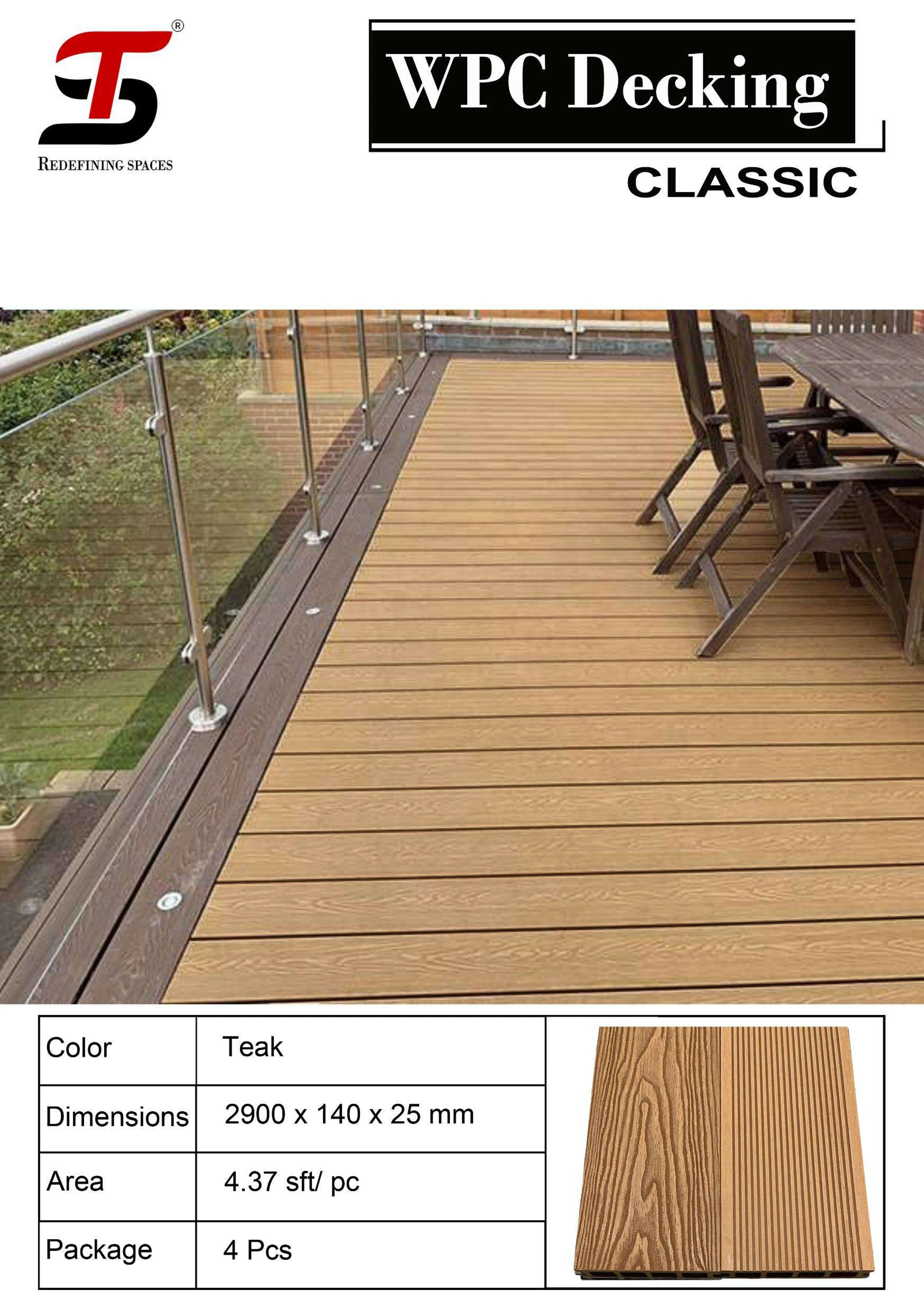 Teak- ST HOMECRAFT Classic WPC Decking – Durable & Stylish